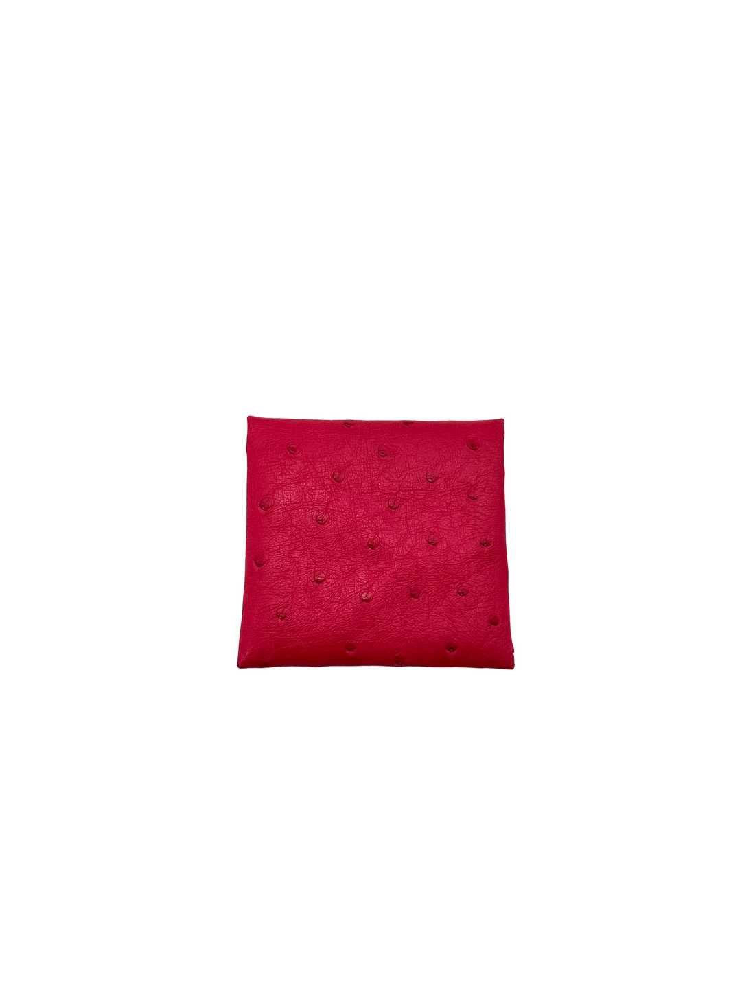 Hermes Bastia Pink Ostrich Leather Wallet HR182