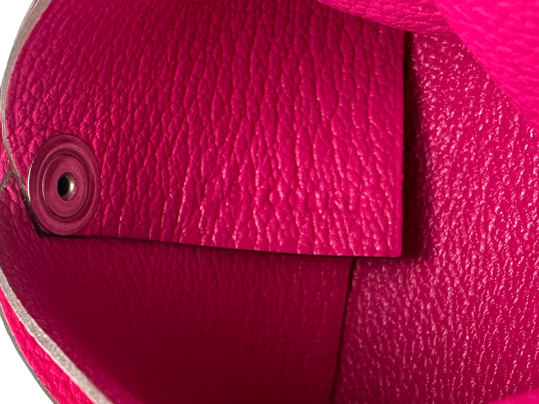 Hermes Bastia Pink Ostrich Leather Wallet HR182