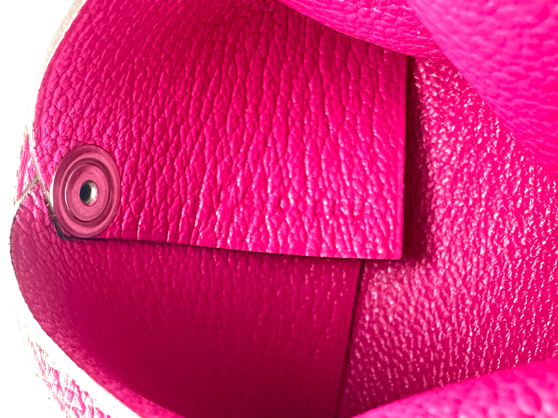 Hermes Bastia Pink Ostrich Leather Wallet HR182