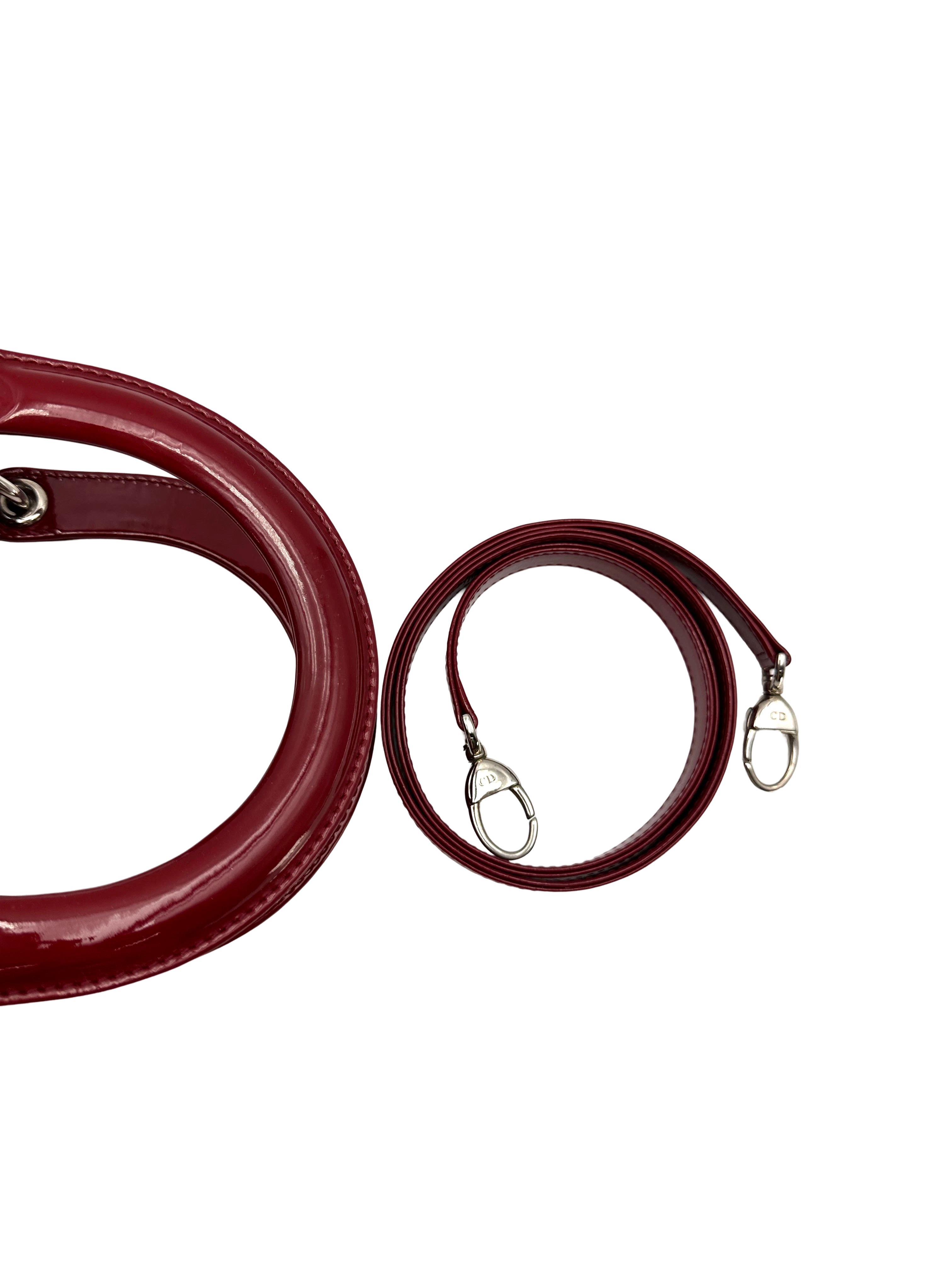 Christian Dior Lady Dior Red Cannage Leather Handle Bag DR932