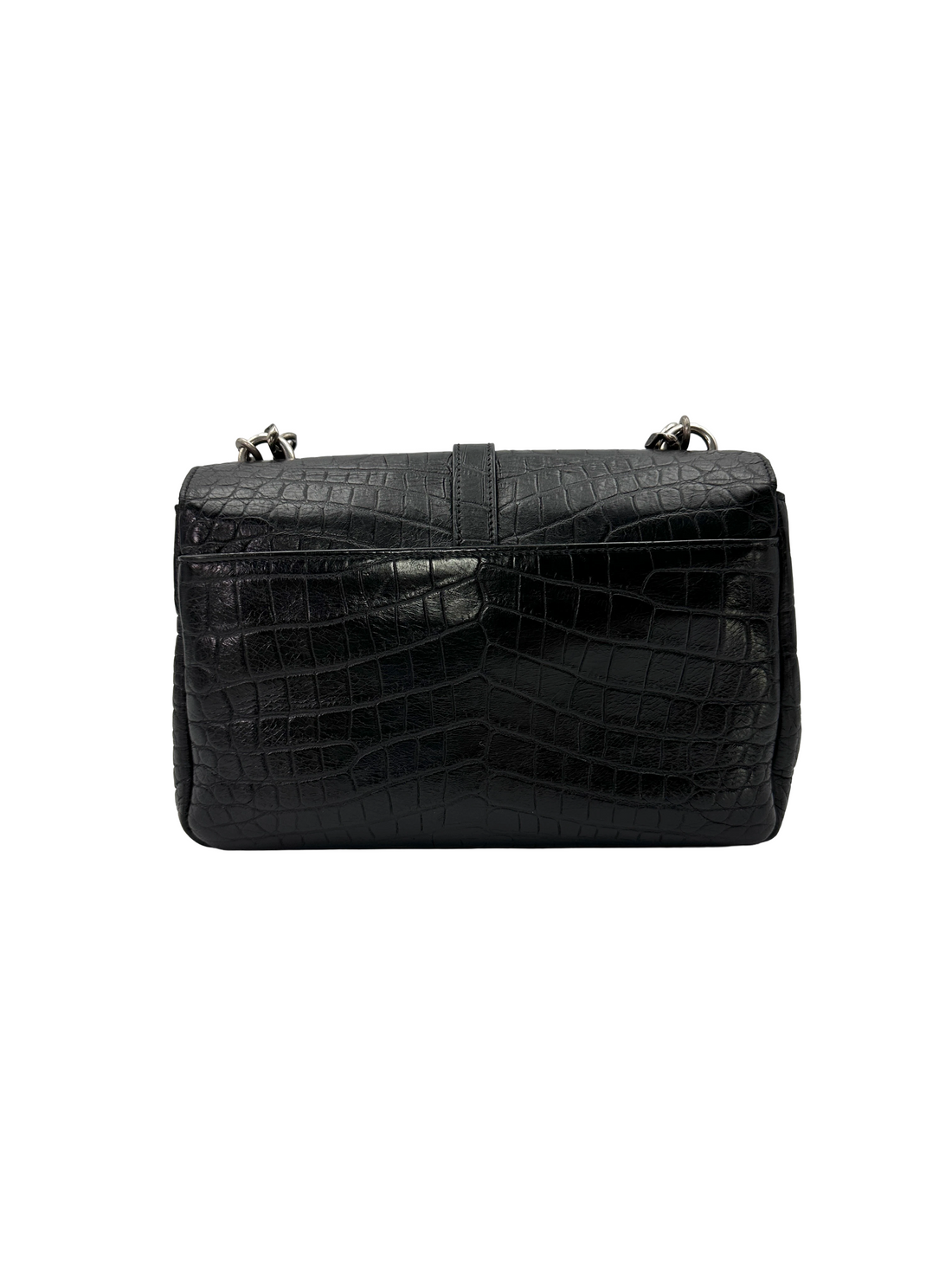 Saint Laurent College Crocodile-Embossed Leather Shoulder Bag SL292
