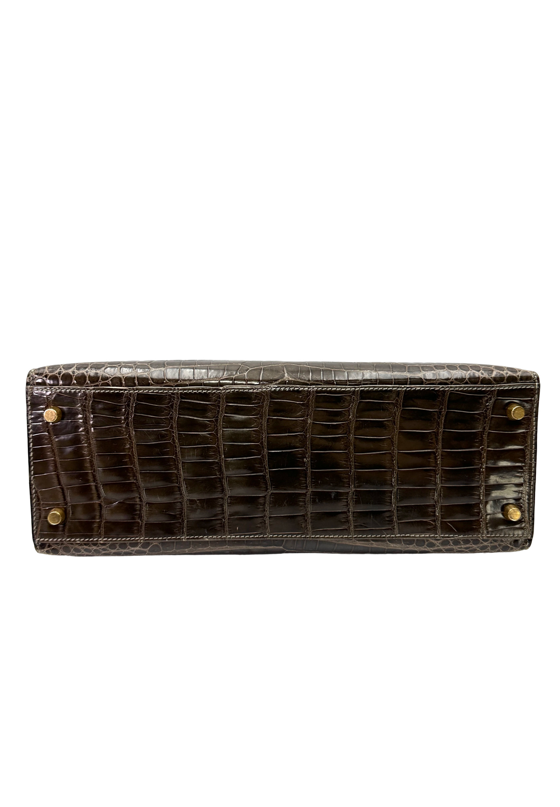 Hermes Kelly Black Crocodile Leather Handle Bag With Gold Hardware HR184SA