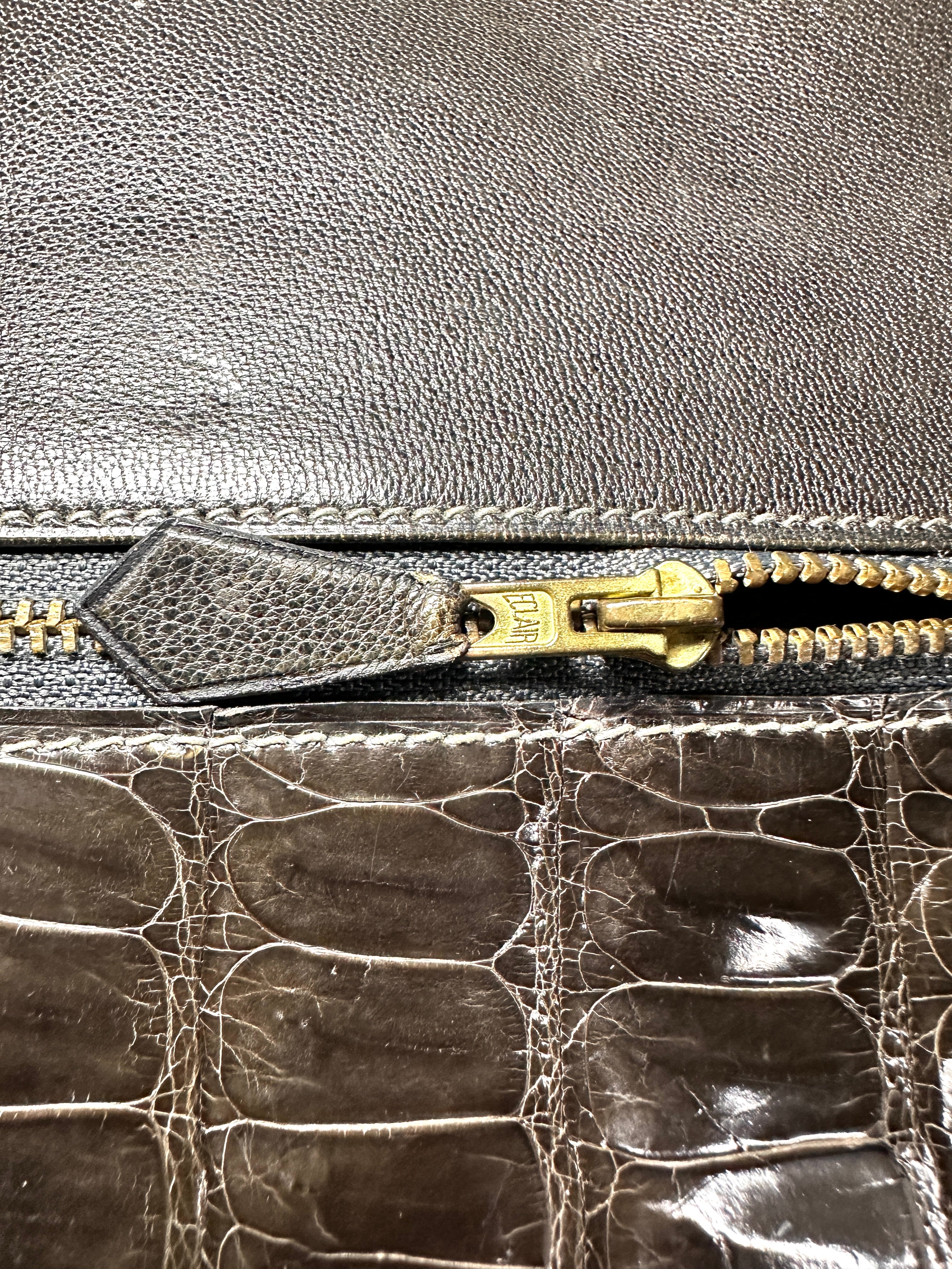 Hermes Kelly Black Crocodile Leather Handle Bag With Gold Hardware HR184SA