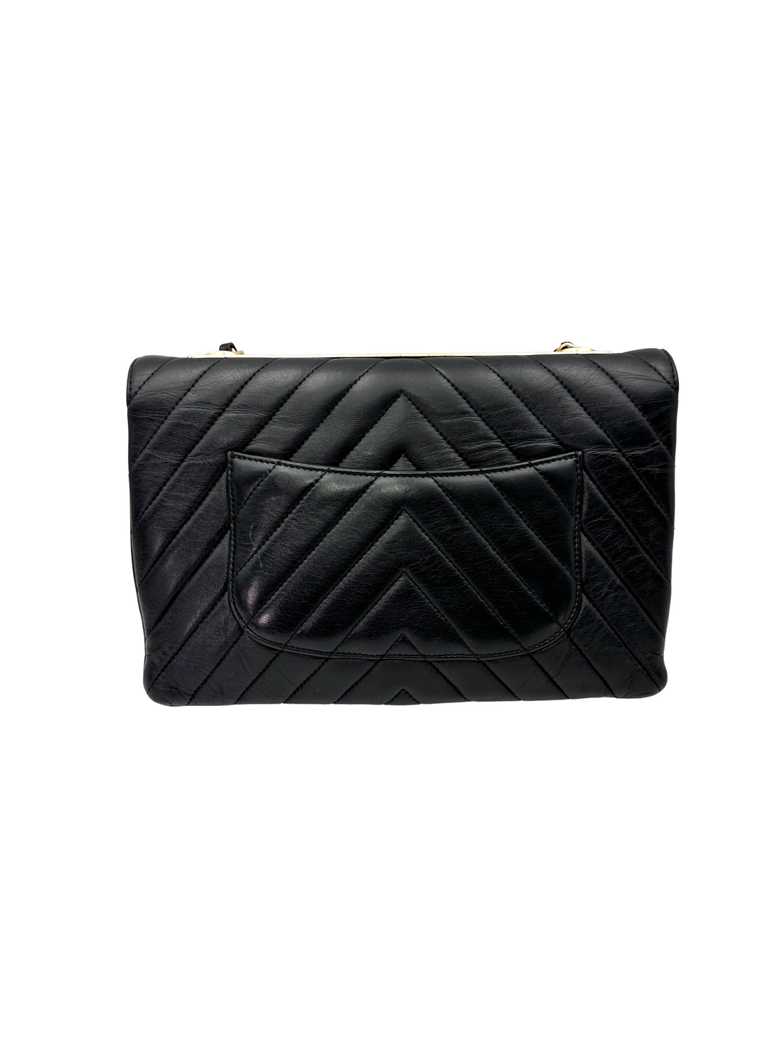 Chanel Trendy CC Black Chevron Quilted Leather Wallet On Chain(28***55) CC2568