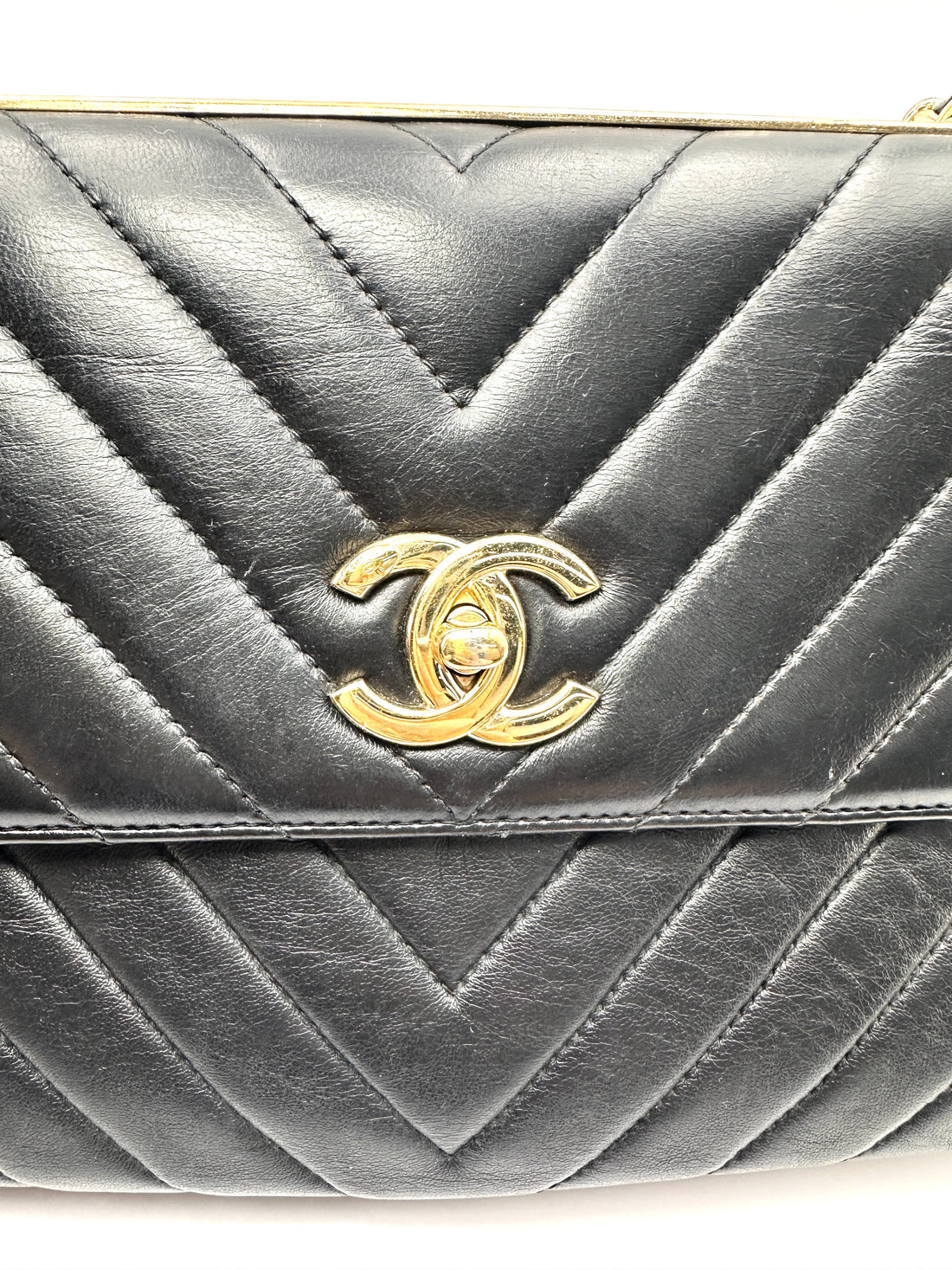 Chanel Trendy CC Black Chevron Quilted Leather Wallet On Chain(28***55) CC2568