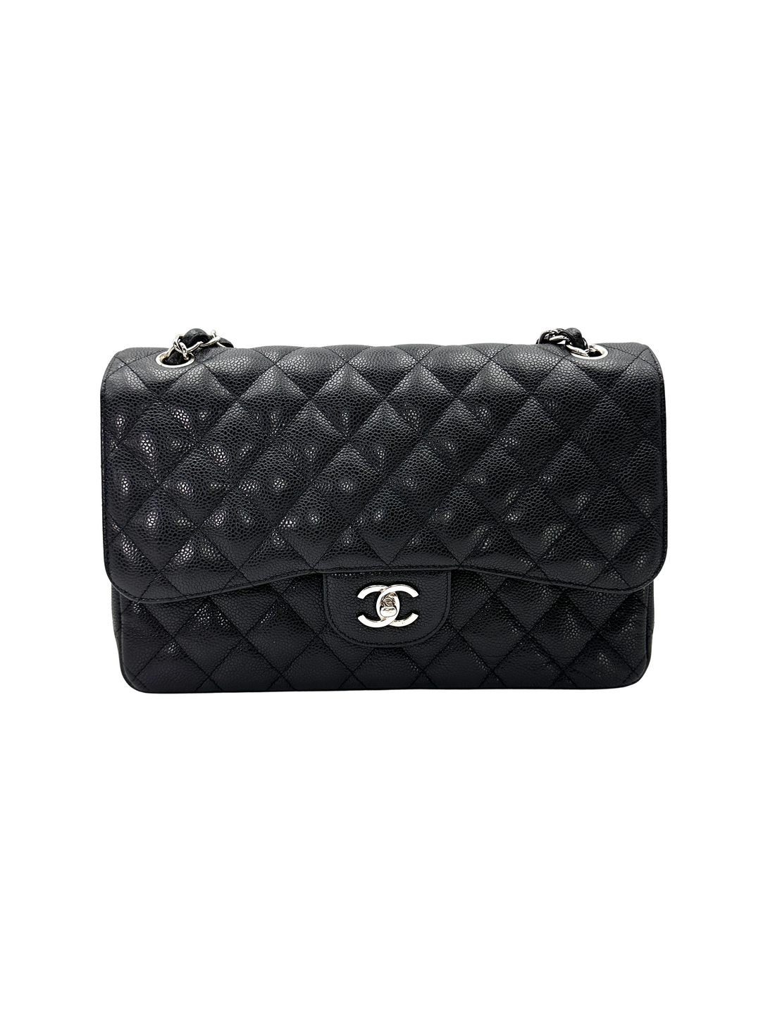 Chanel Classic Flap Black Quilted Leather Shoulder Bag With Silver Buckle(15***61) CC2569