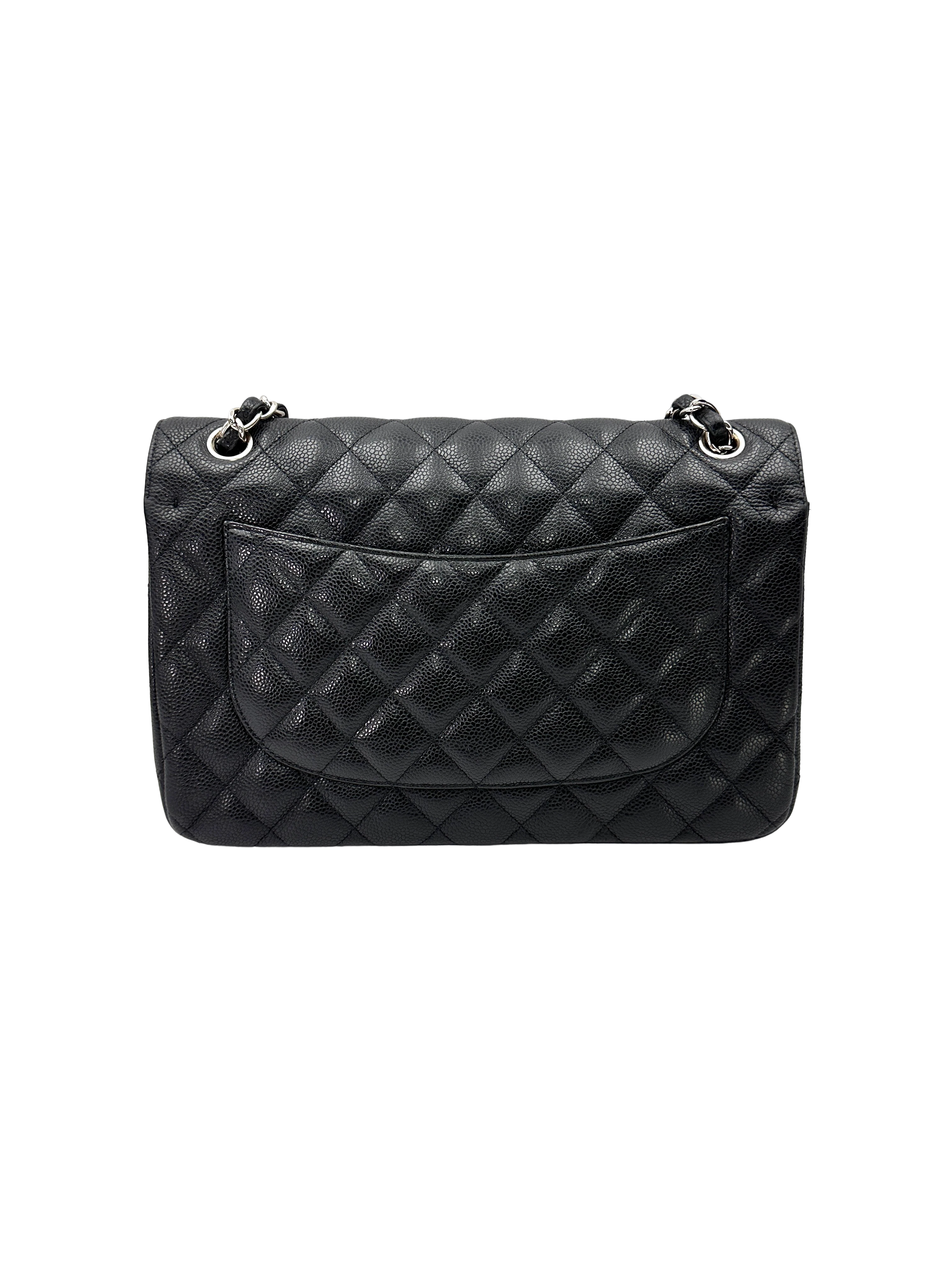 Chanel Classic Flap Black Quilted Leather Shoulder Bag With Silver Buckle(15***61) CC2569