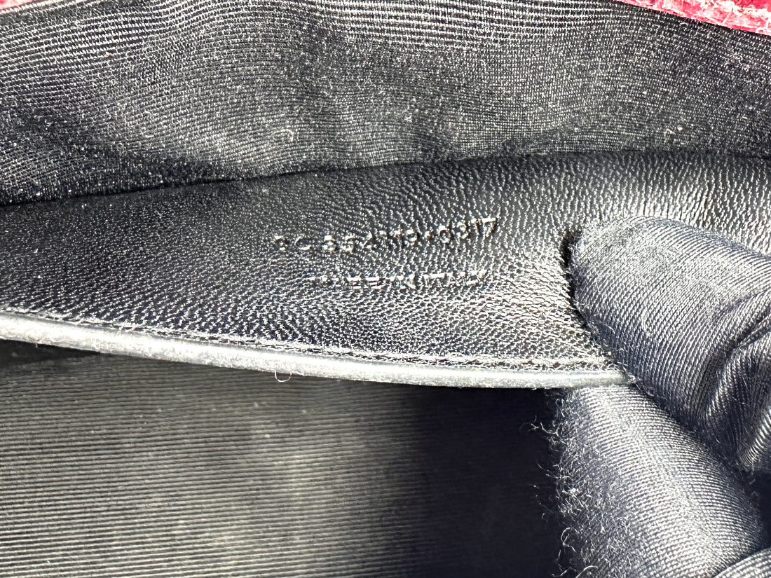 Saint Laurent Kate Red Croc-Embossed Shoulder Bag SL294