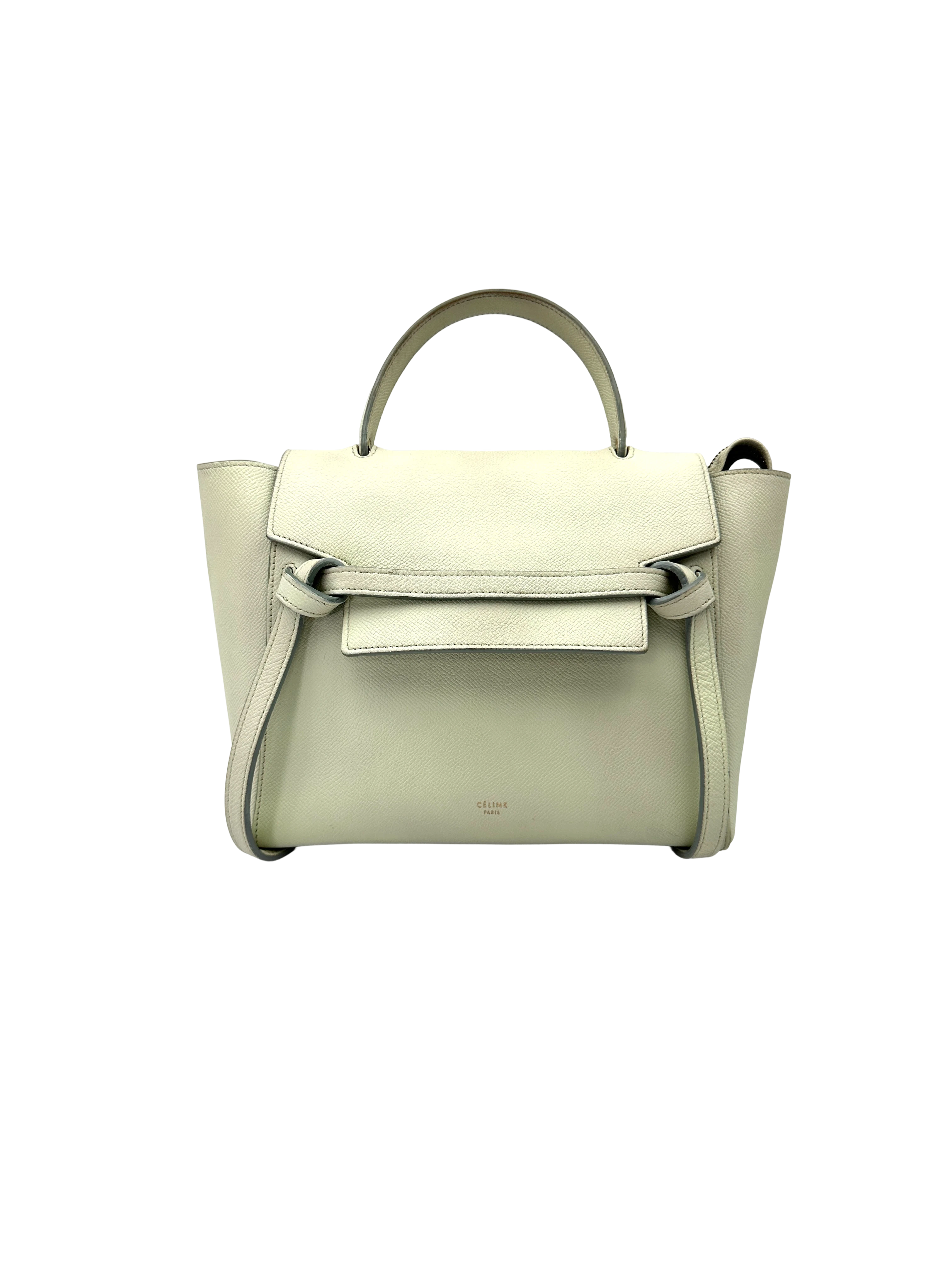 Celine Mint Green Leather Belt Handle Bag CE192
