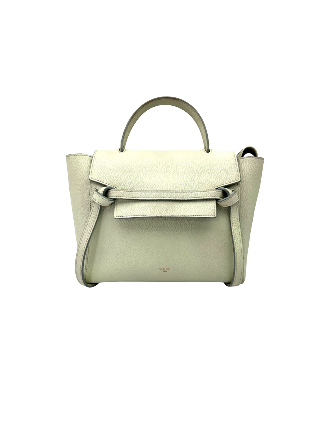 Celine Mint Green Leather Belt Handle Bag CE192