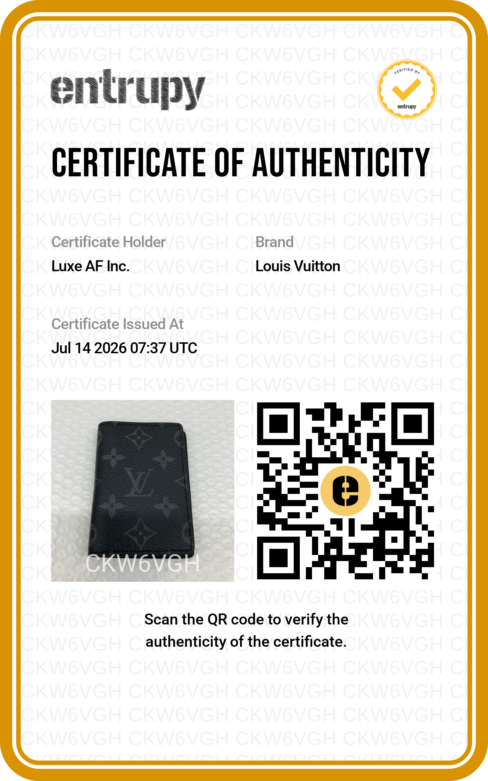 Louis Vuitton Black Monogram Eclipse Envelope Cardholder LVA09