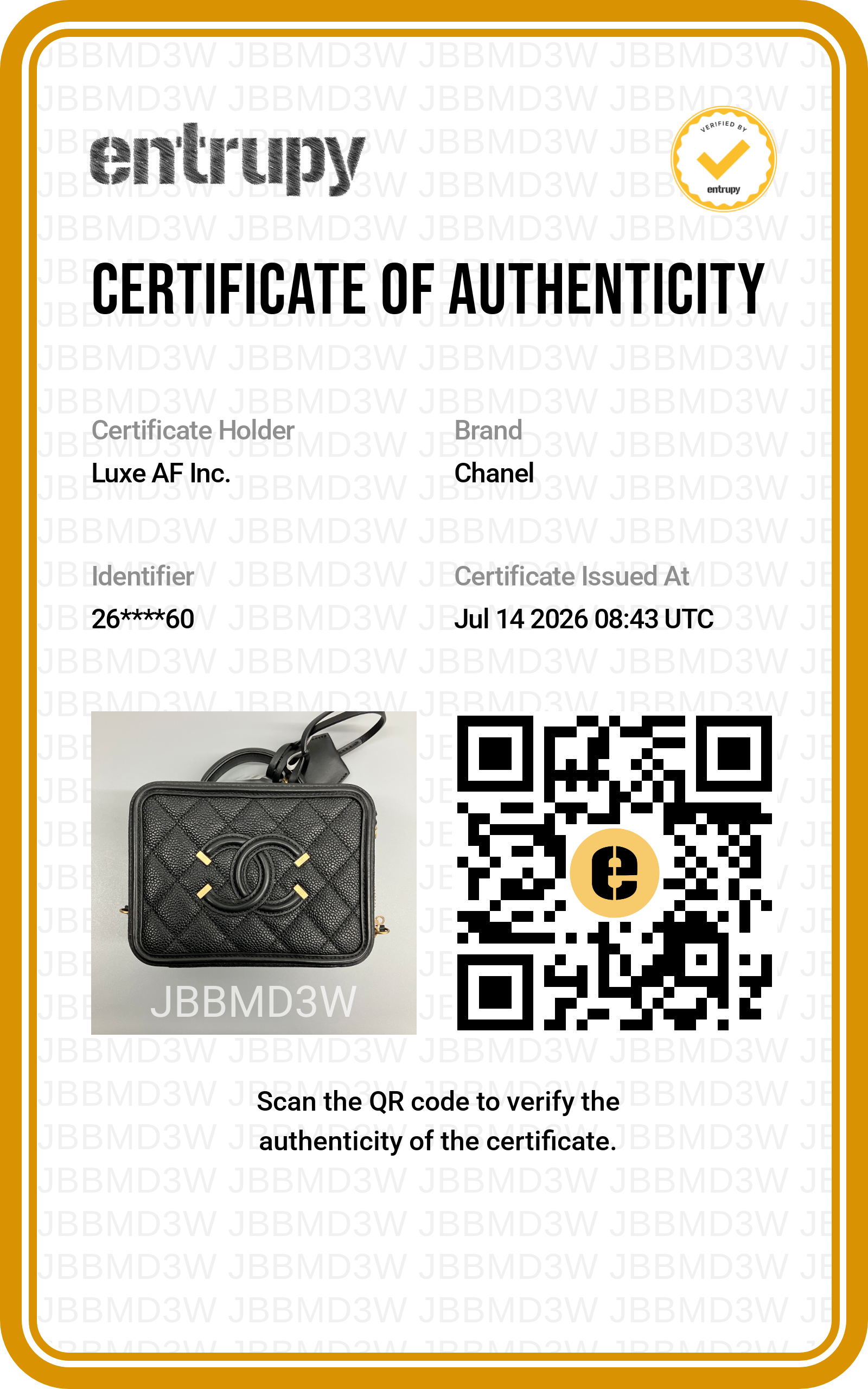 Chanel CC Filigree Black Quilted Leather Vanity Case(26***60) CC2573