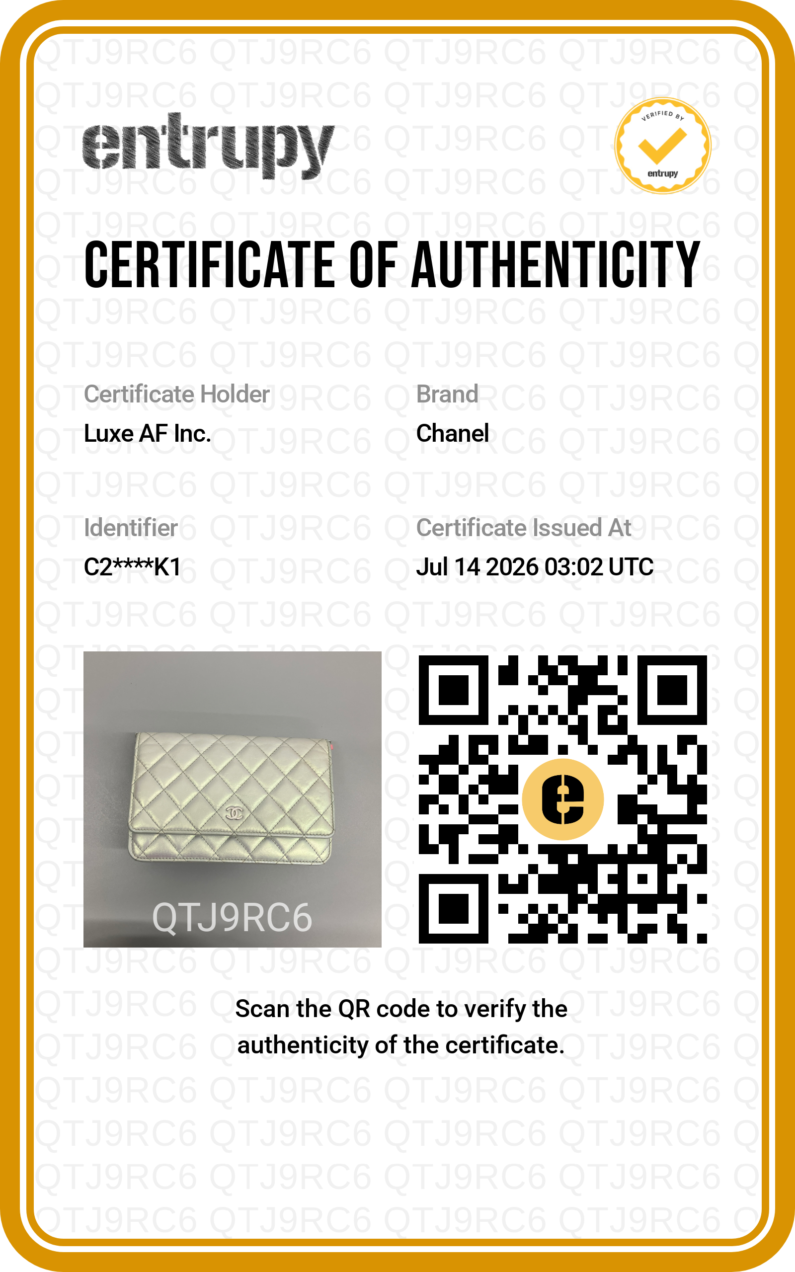Chanel Iridescent White Quilted Leather Wallet On Chain(C2***K1) CC2567