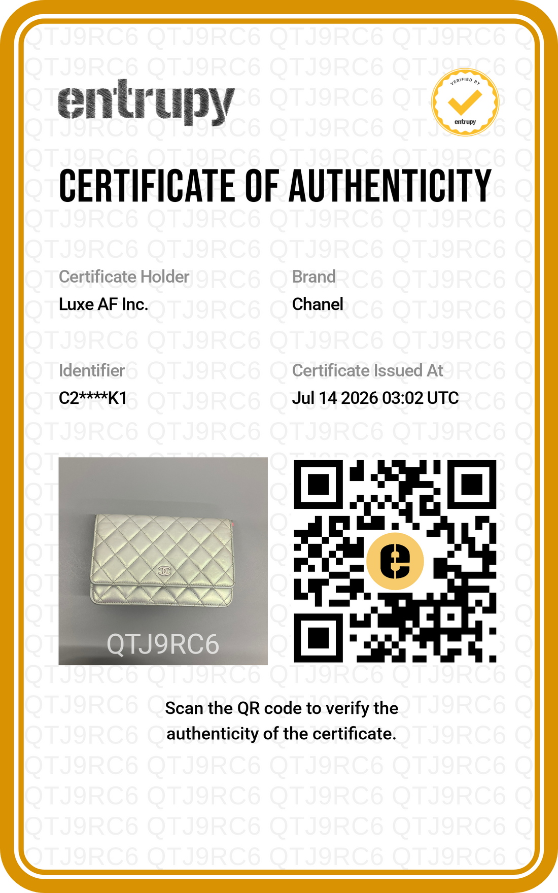 Chanel Iridescent White Quilted Leather Wallet On Chain(C2***K1) CC2567