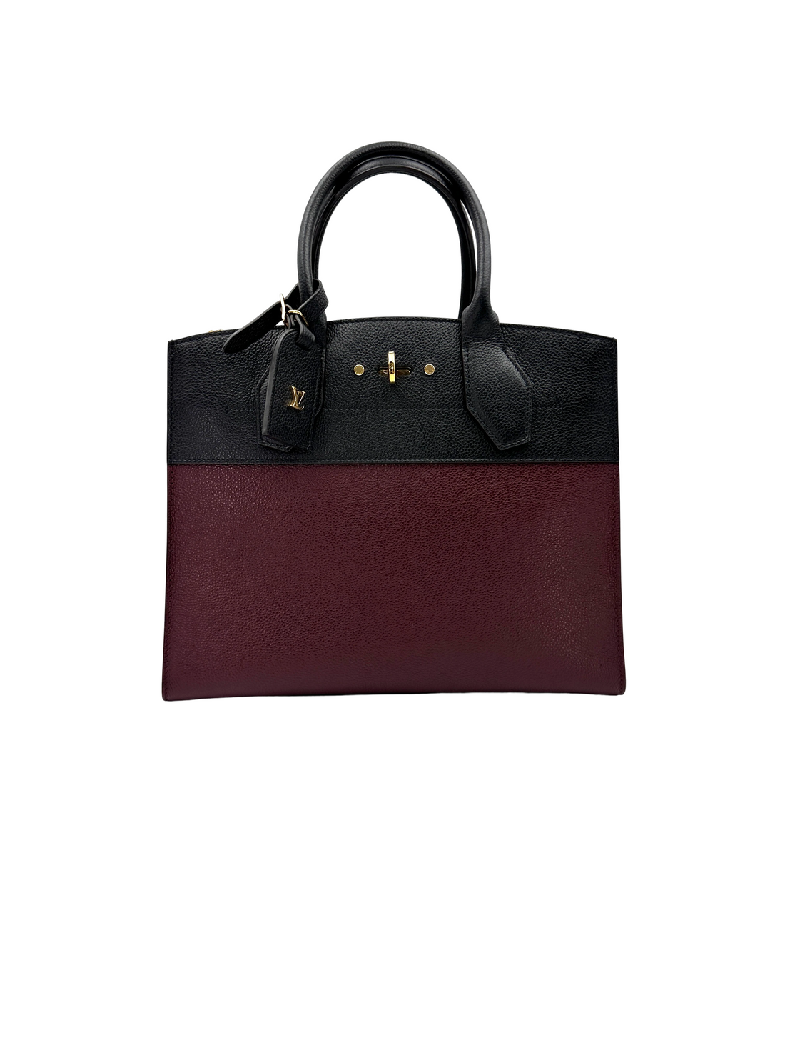 Louis Vuitton City Steamer Black/Red Taurillon Leather Handle Bag LV3342