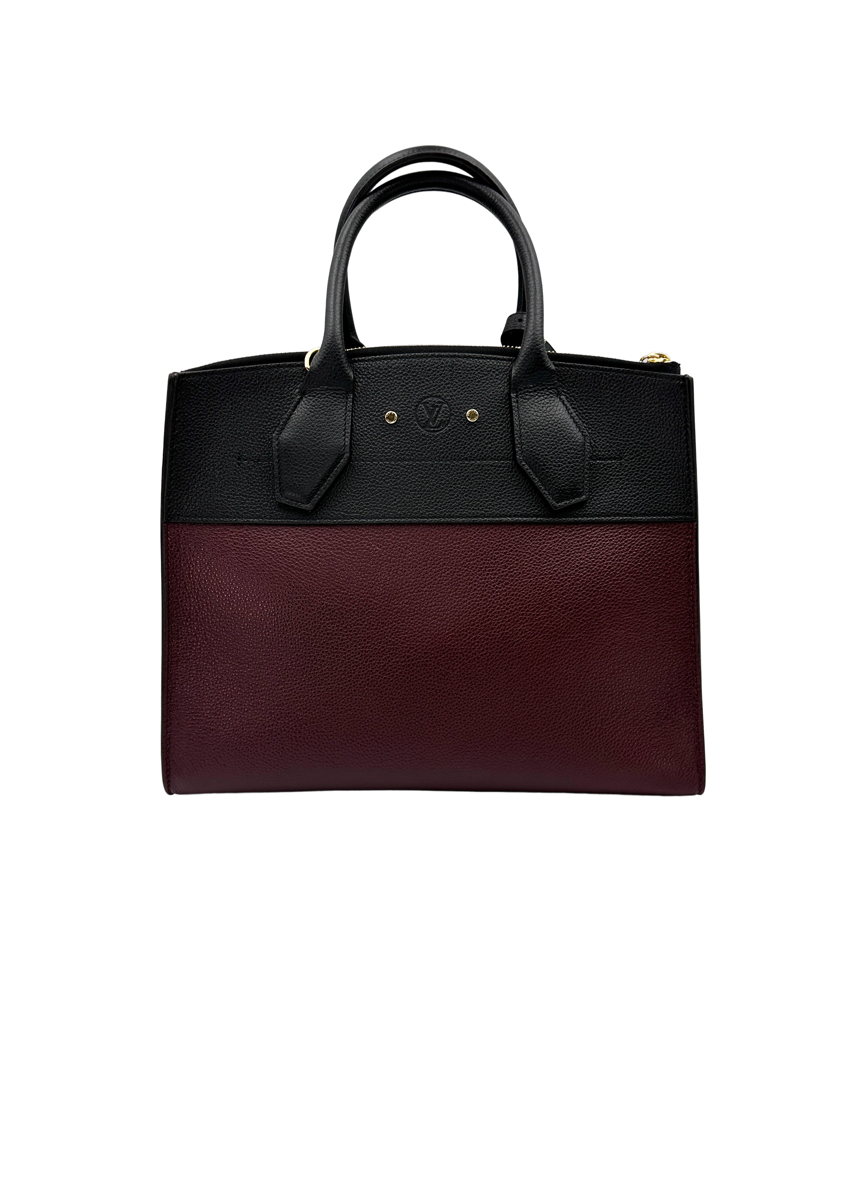 Louis Vuitton City Steamer Black/Red Taurillon Leather Handle Bag LV3342