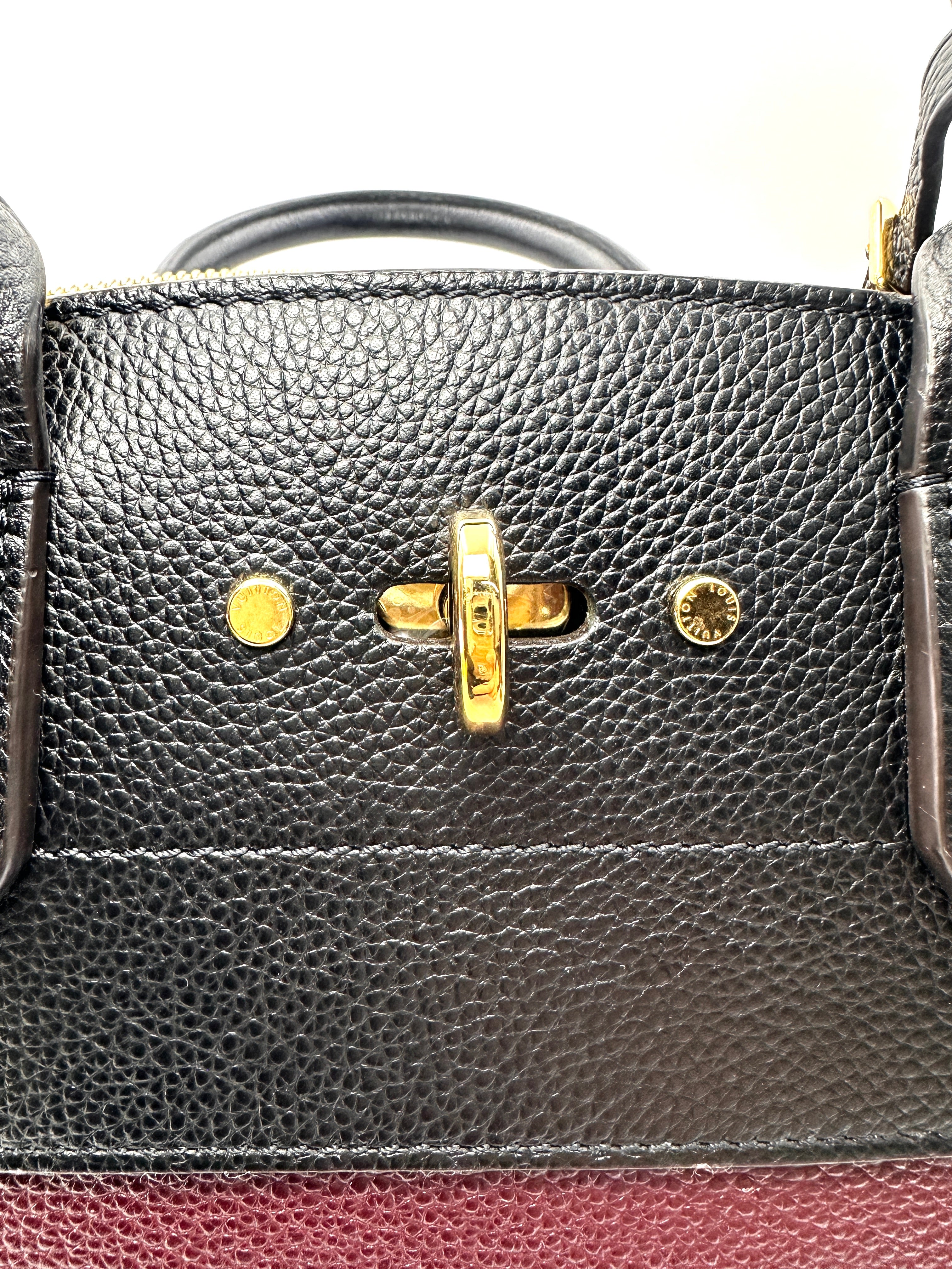 Louis Vuitton City Steamer Black/Red Taurillon Leather Handle Bag LV3342