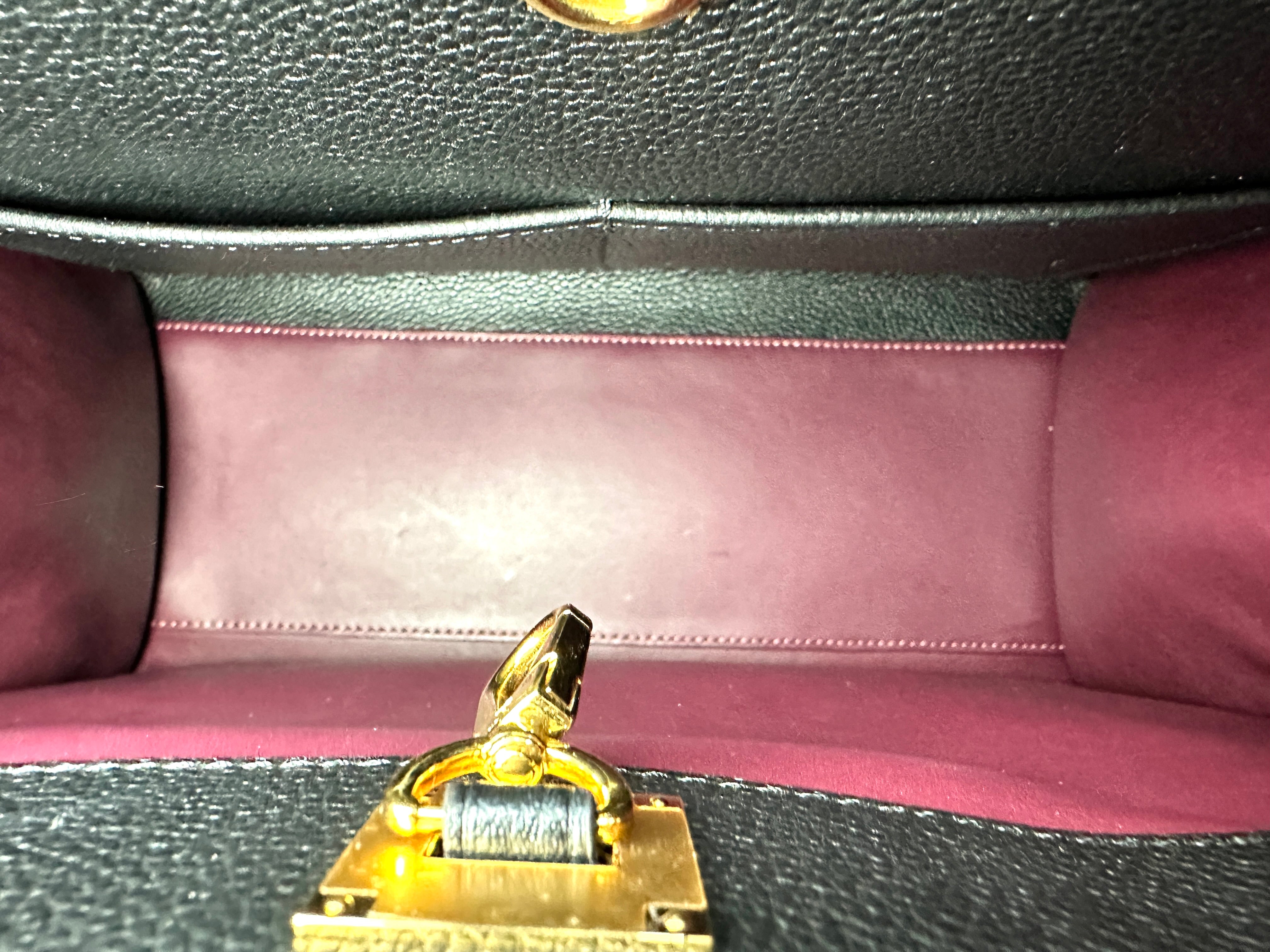 Louis Vuitton City Steamer Black/Red Taurillon Leather Handle Bag LV3342