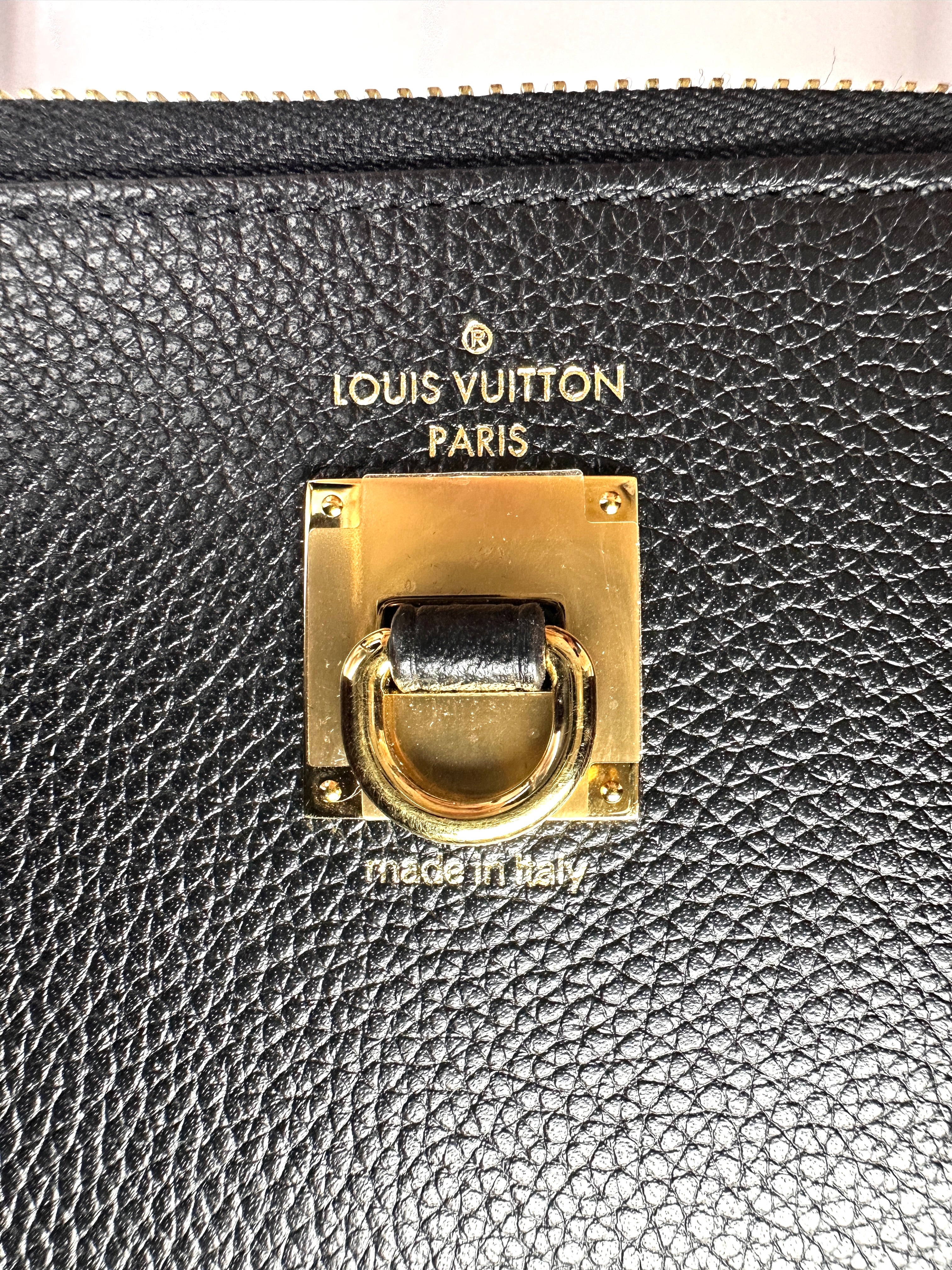 Louis Vuitton City Steamer Black/Red Taurillon Leather Handle Bag LV3342