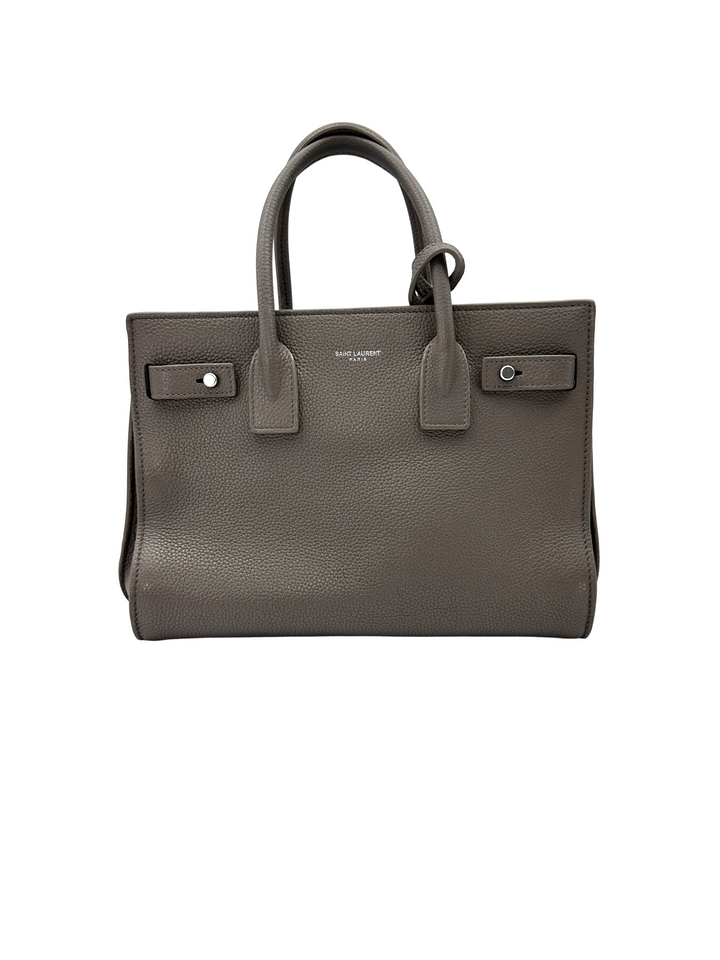 Saint Laurent Sac de Jour Grey Leather Medium Size Handle Bag SL295