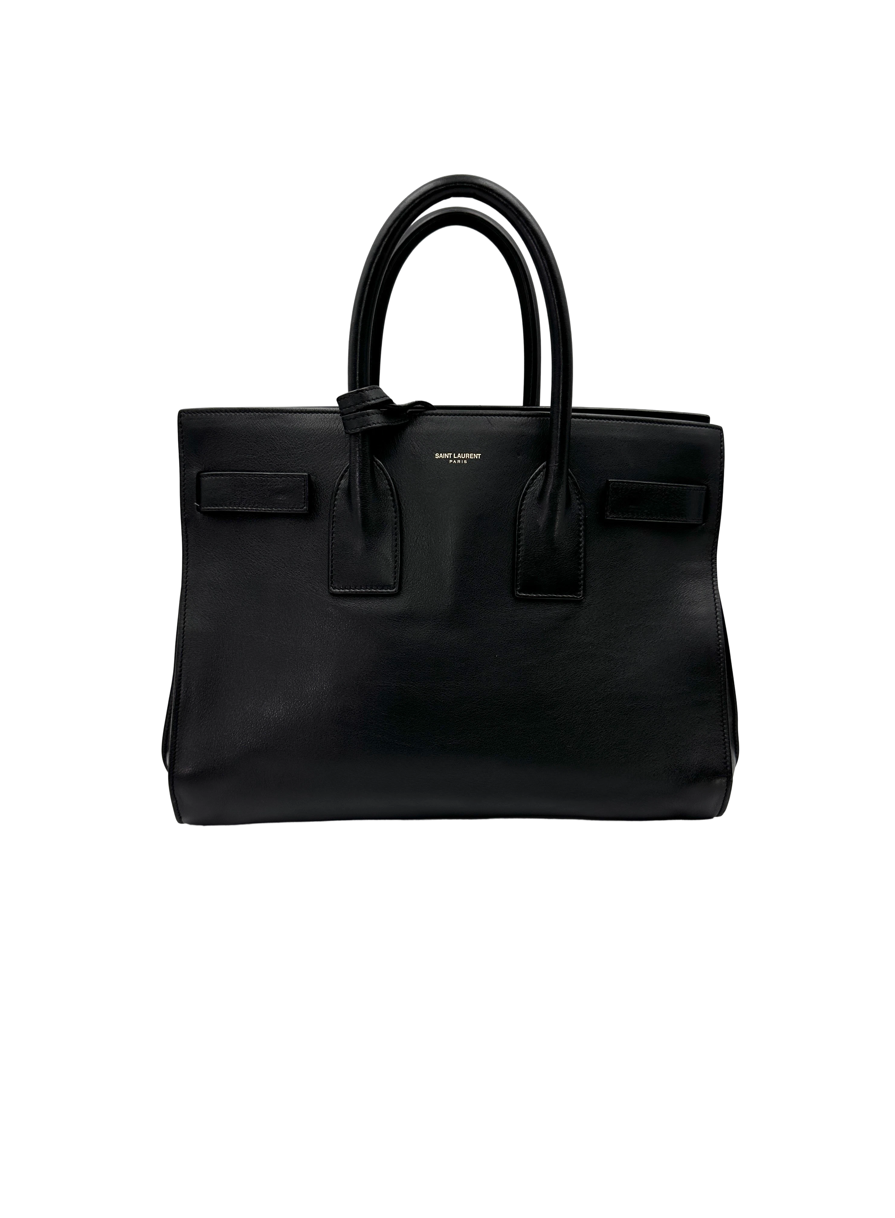 Saint Laurent Sac de Jour Black Leather Medium Size Handle Bag SL297