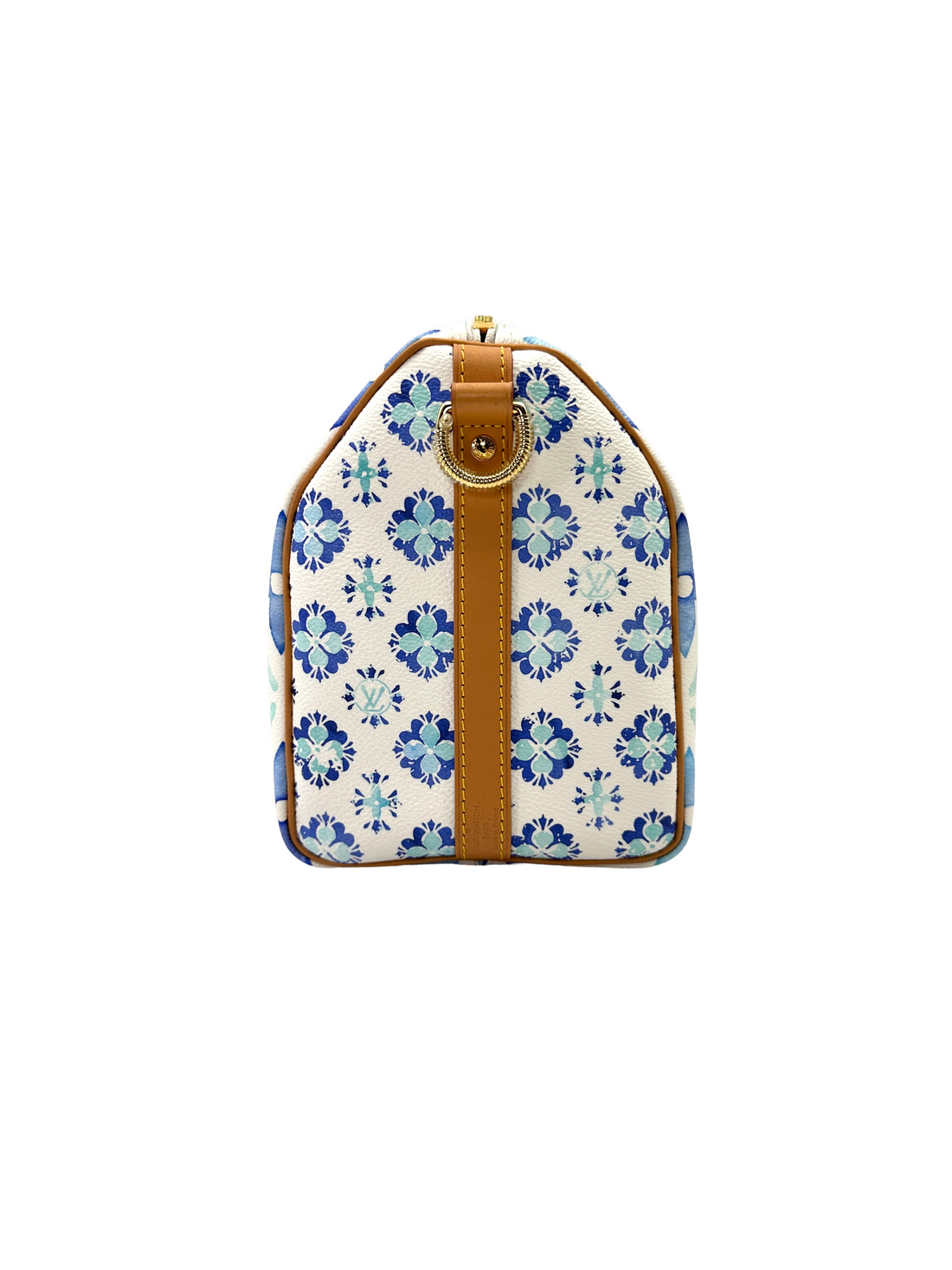 Louis Vuitton Speedy25 Blue/White Monogram Tiles Canvas Handle Bag IRIS273