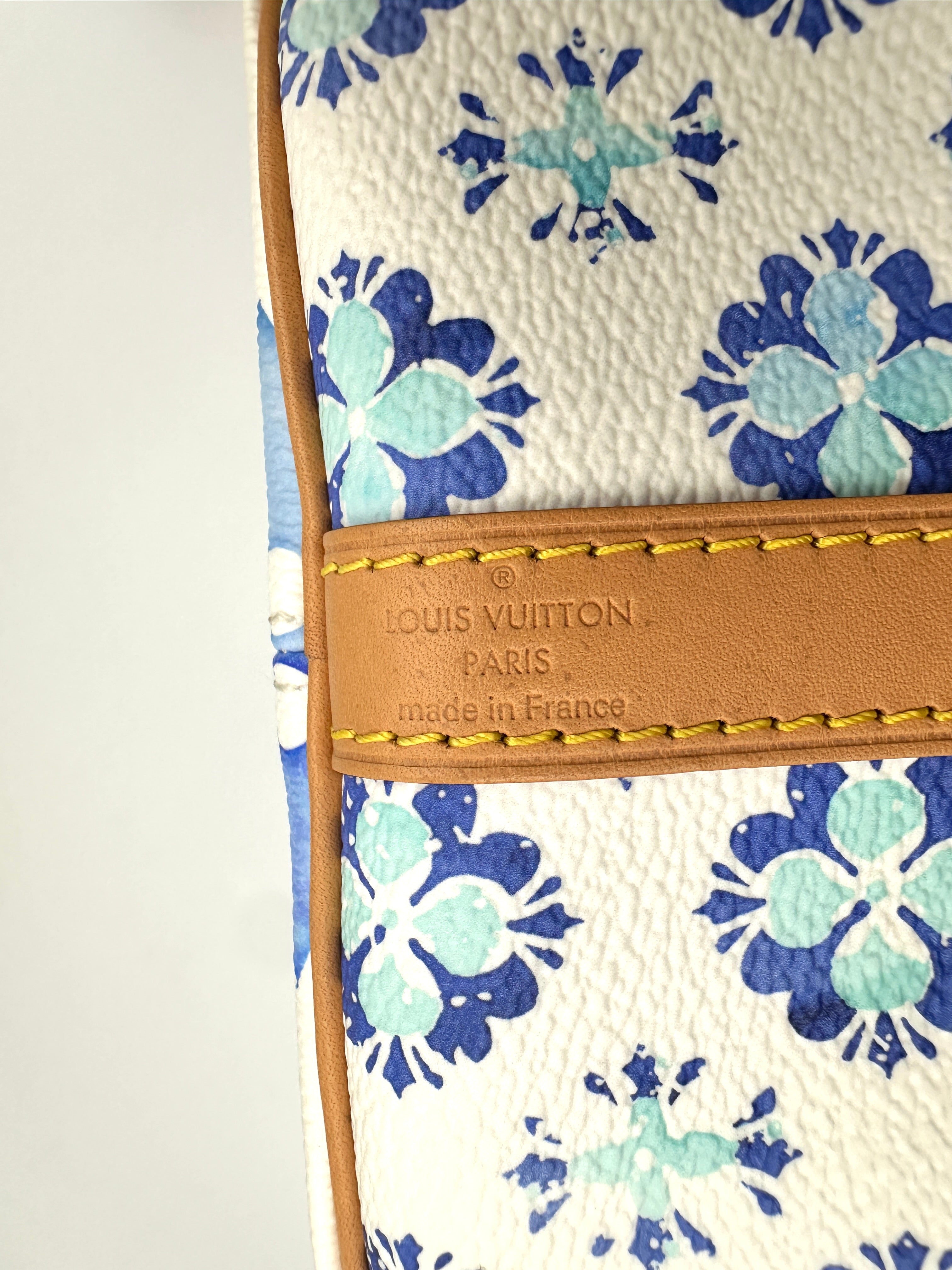 Louis Vuitton Speedy25 Blue/White Monogram Tiles Canvas Handle Bag IRIS273
