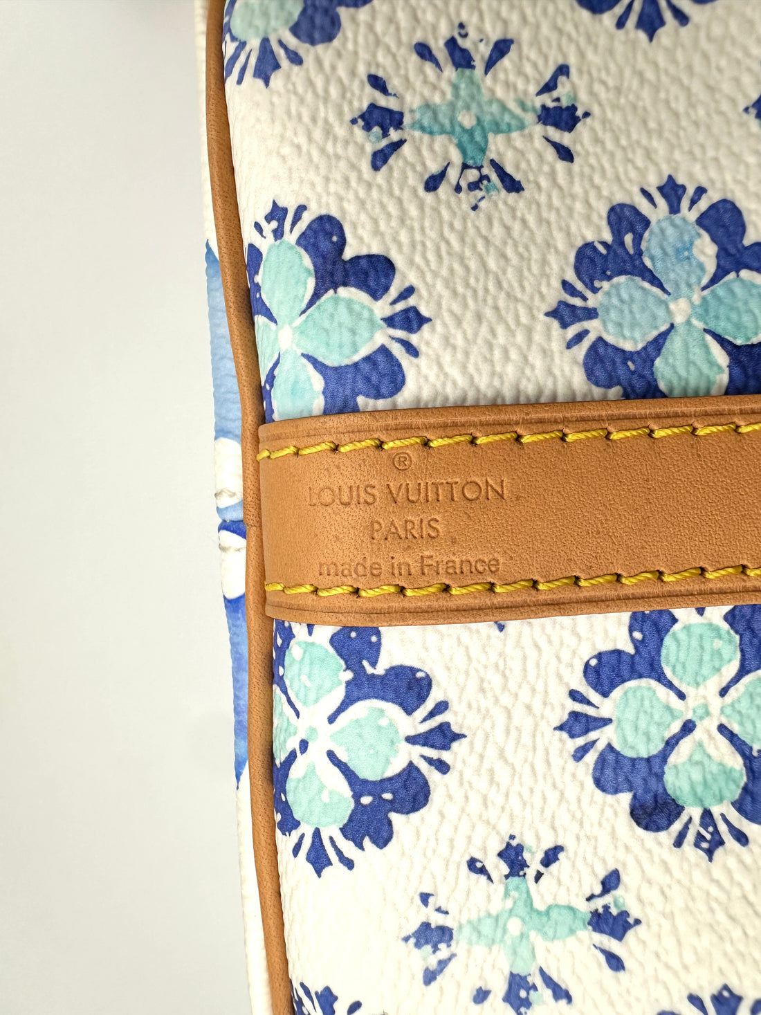 Louis Vuitton Speedy25 Blue/White Monogram Tiles Canvas Handle Bag IRIS273