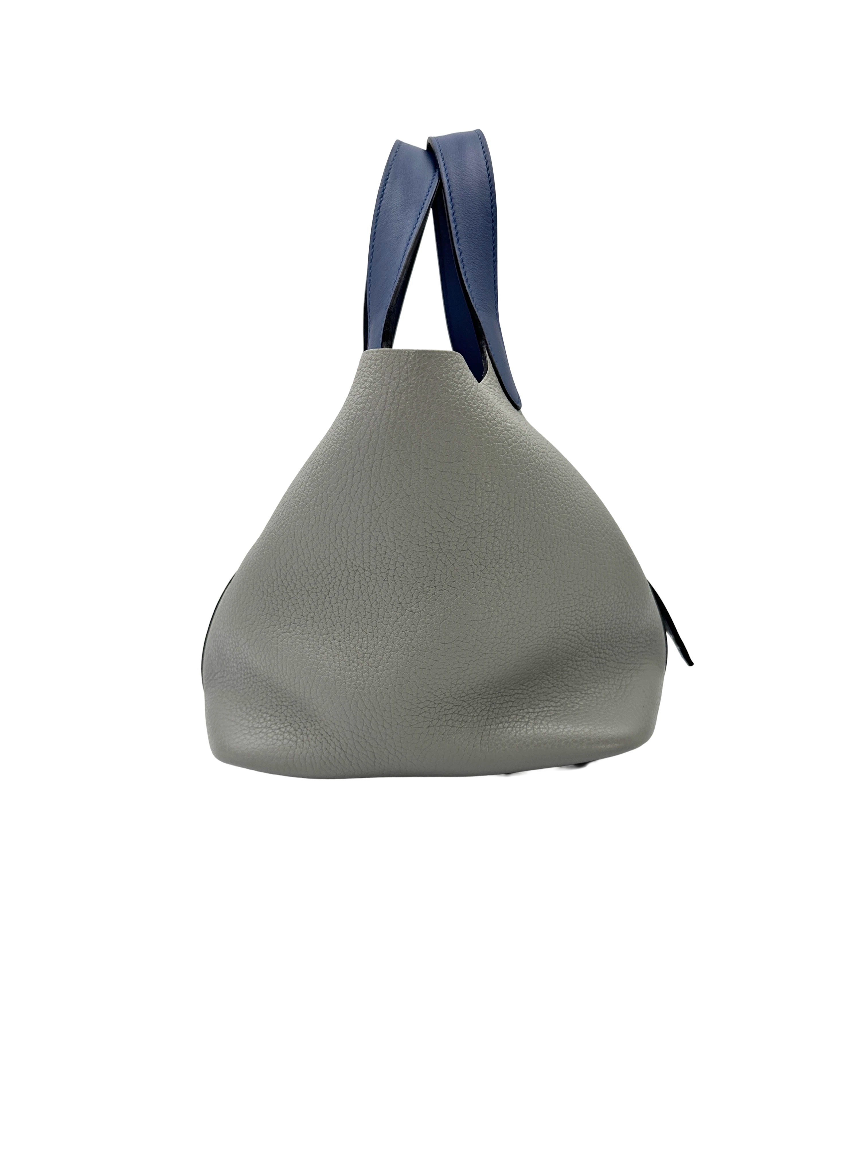 Hermes Picotin Blue/Grey Leather Handle Bag HR186