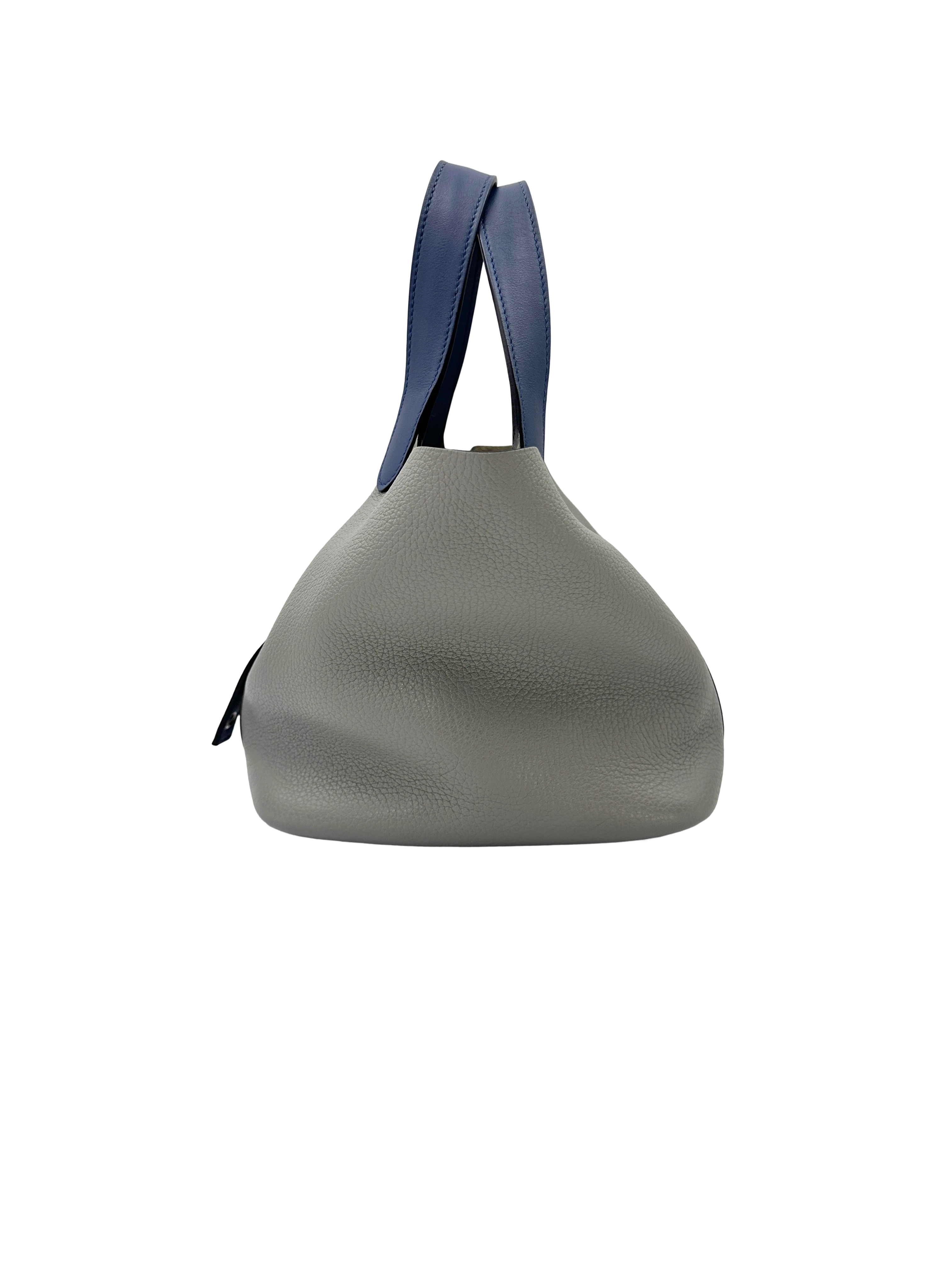 Hermes Picotin Blue/Grey Leather Handle Bag HR186