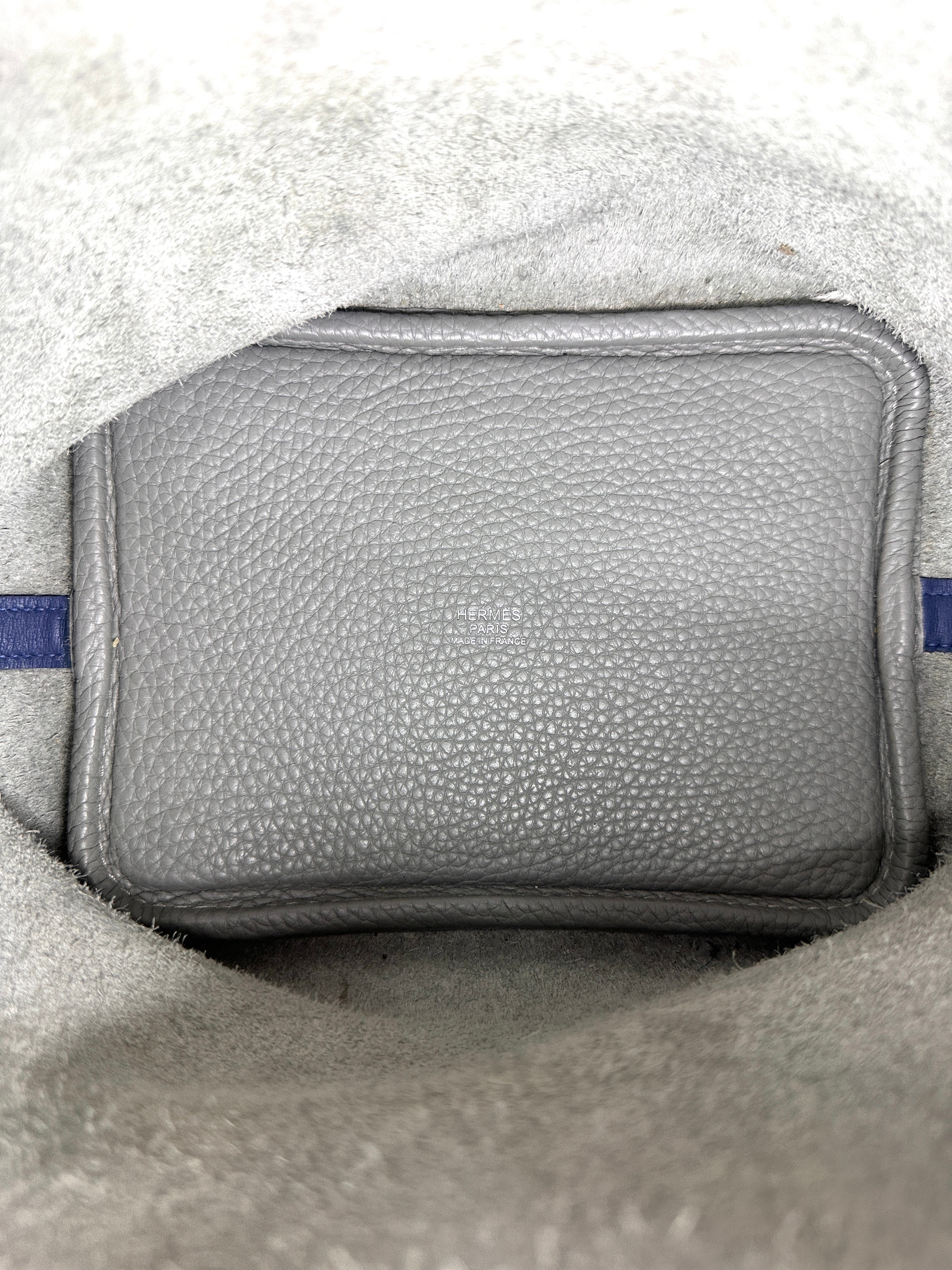 Hermes Picotin Blue/Grey Leather Handle Bag HR186