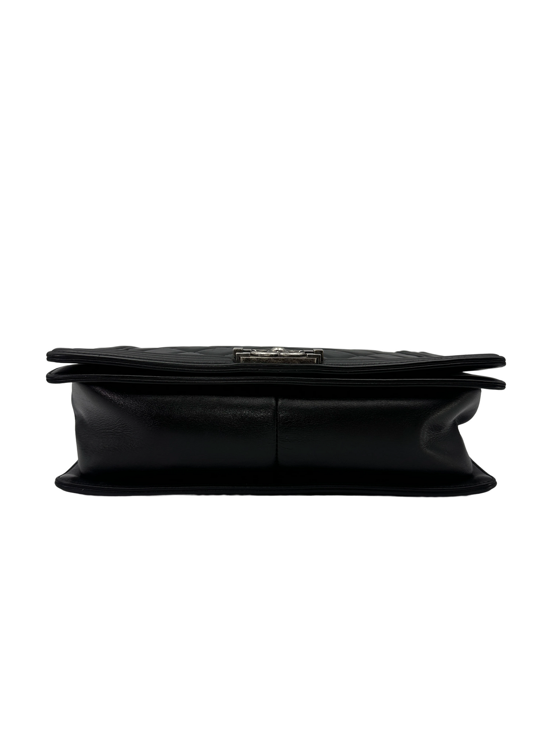 Chanel LeBoy Black Quilted Leather Large Size Flap Bag With Silver Buckle(19***17) CC2574