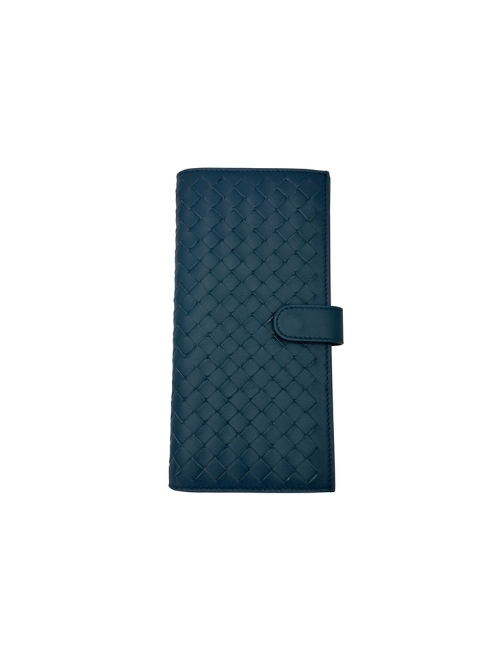 Bottega Veneta Blue Intrecciato Wallet BV145