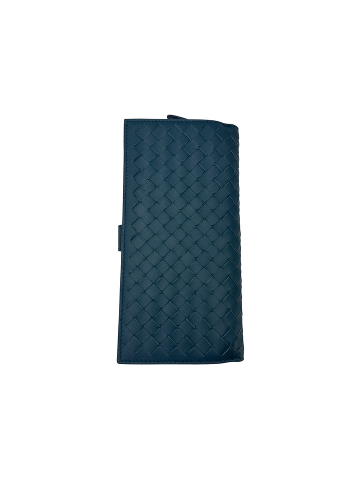 Bottega Veneta Blue Intrecciato Wallet BV145
