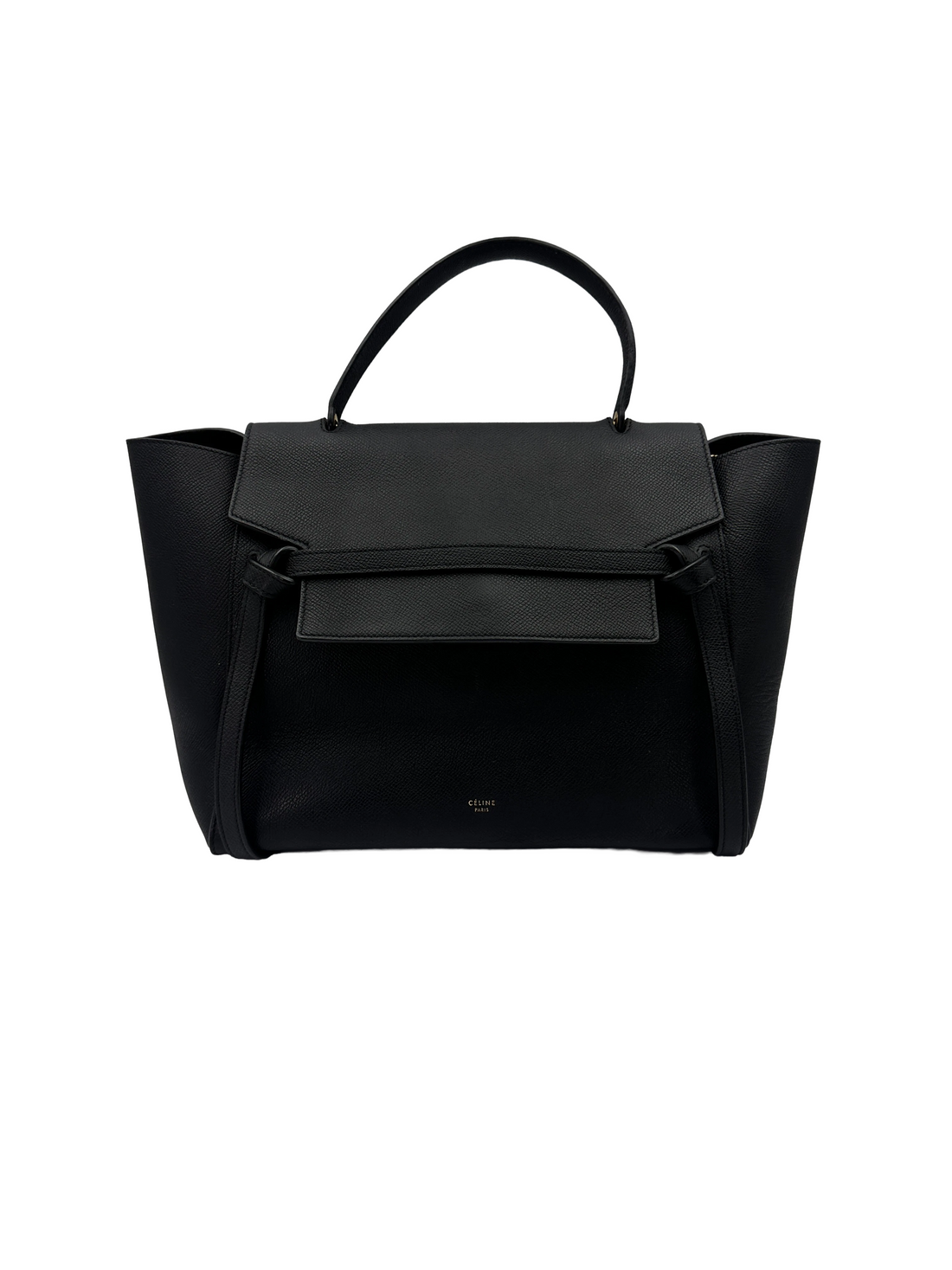 Celine Black Leather Belt Handle Bag CE193