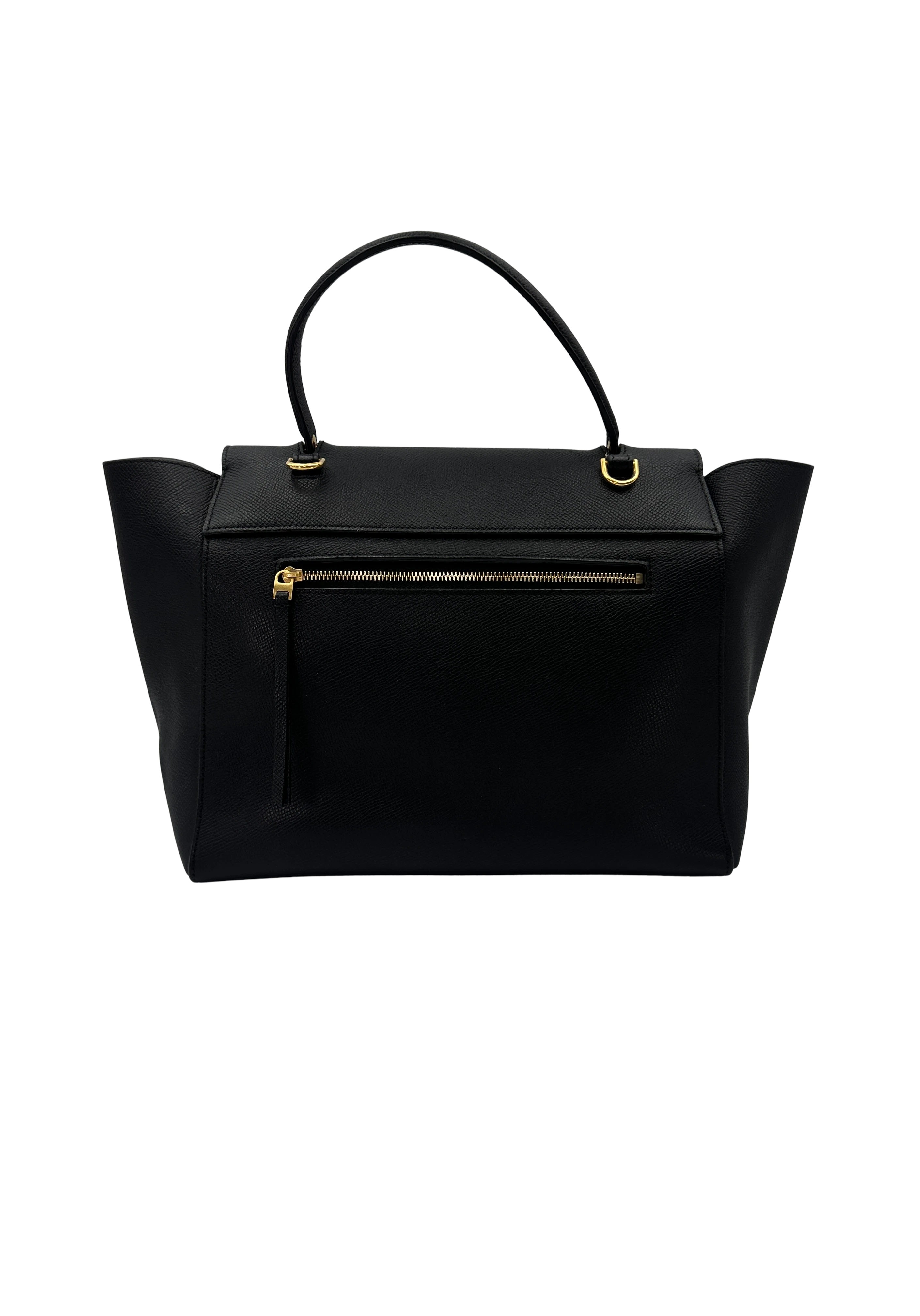 Celine Black Leather Belt Handle Bag CE193