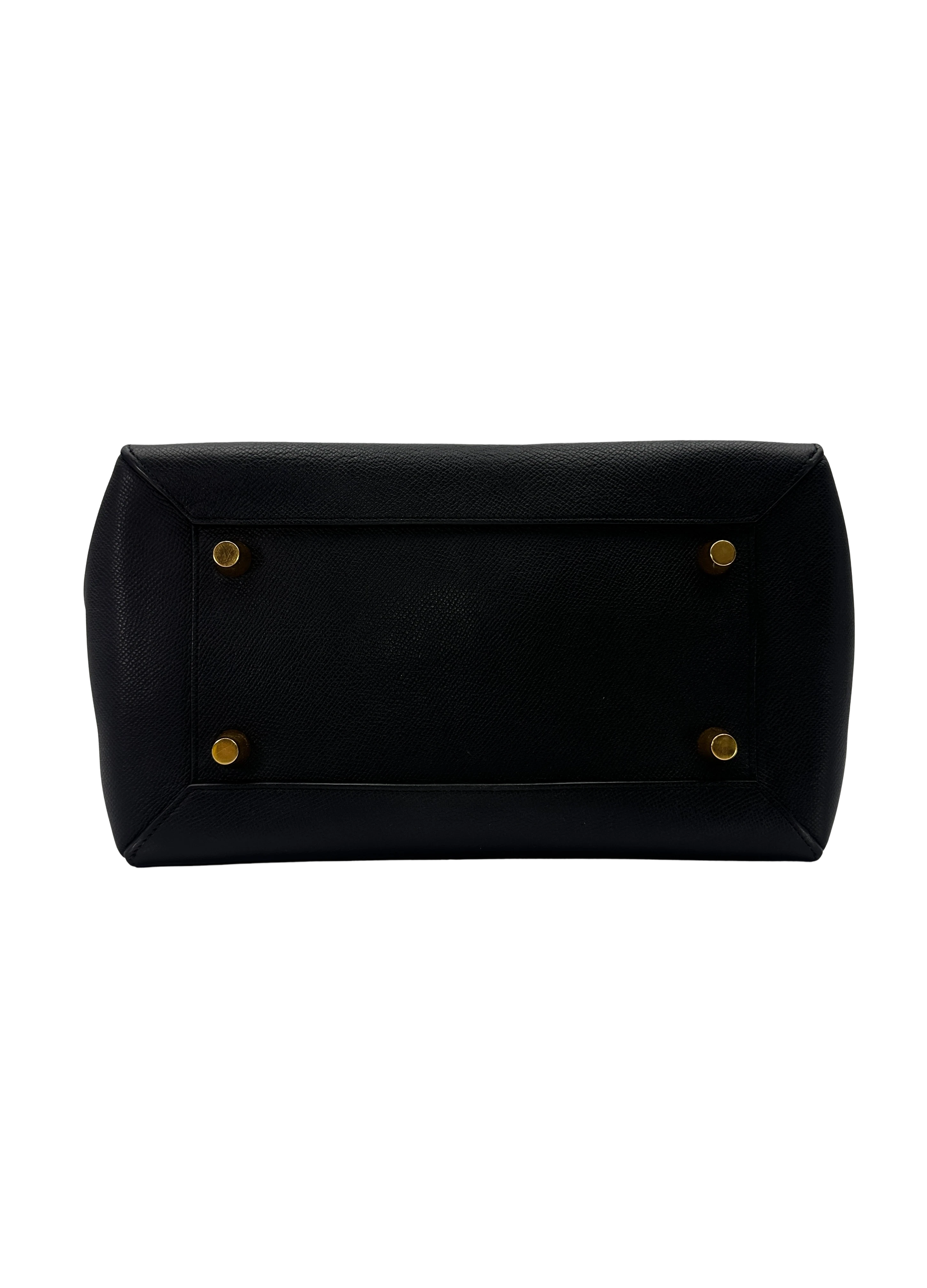 Celine Black Leather Belt Handle Bag CE193