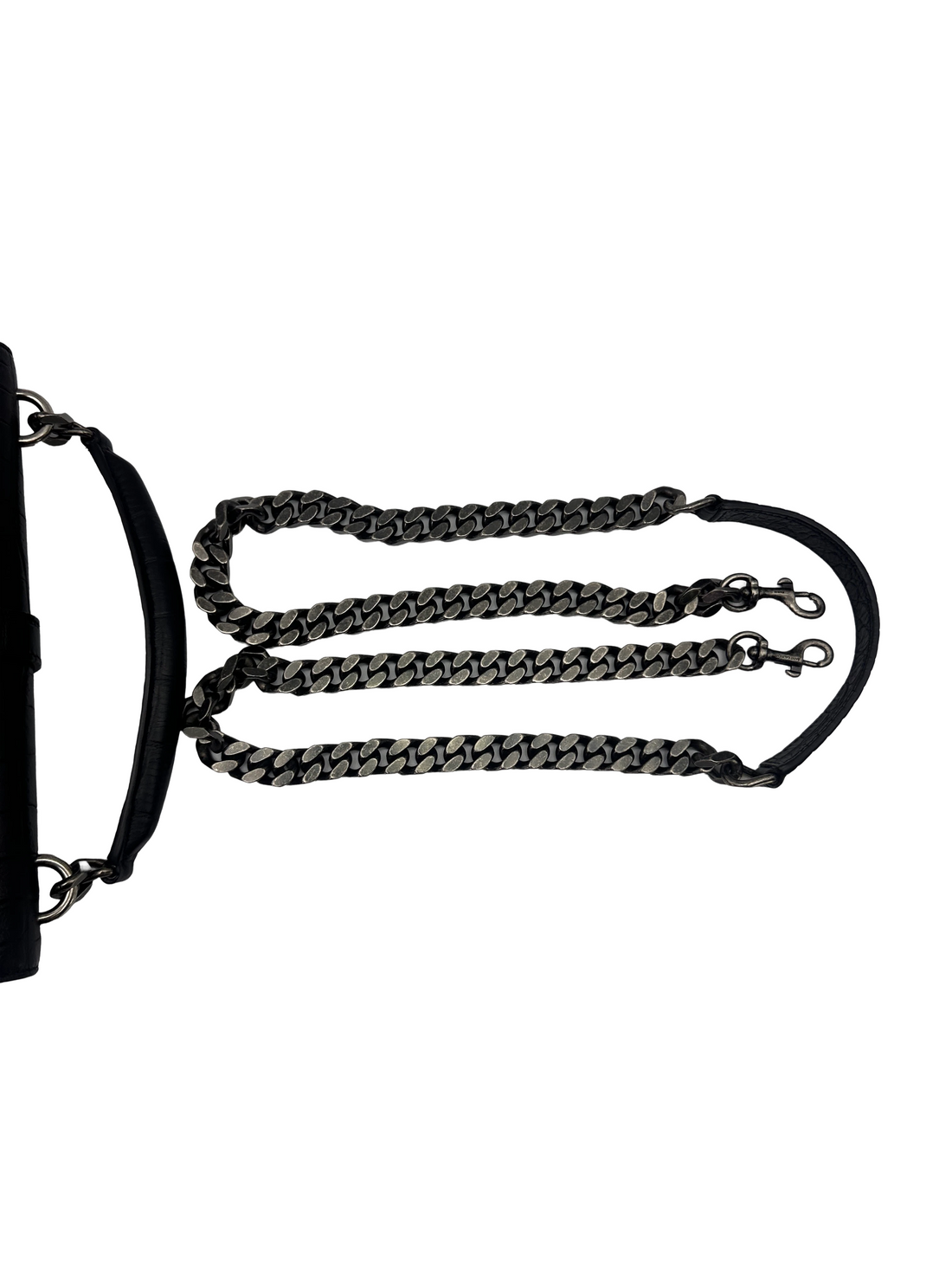 Saint Laurent College Black Crocodile-Embossed Leather Shoulder Bag SL299