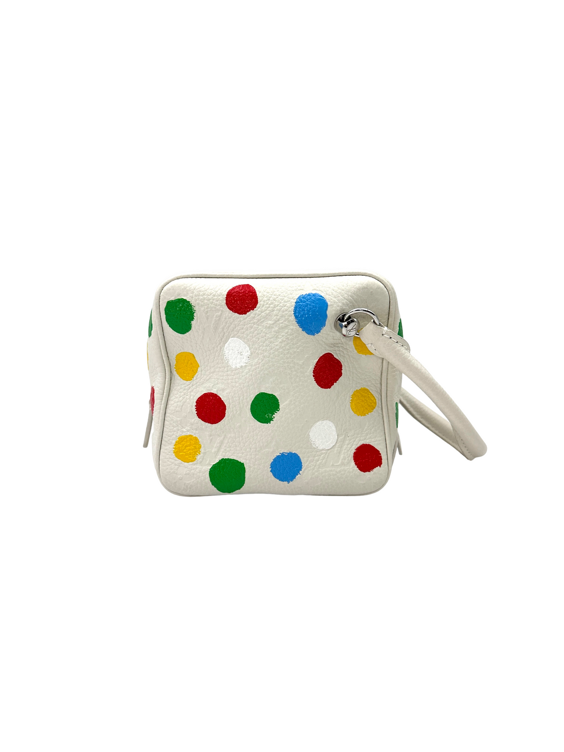 Louis Vuitton x Yayoi Kusama White Monogram Painted Dots Leather Cube Bag LV3346