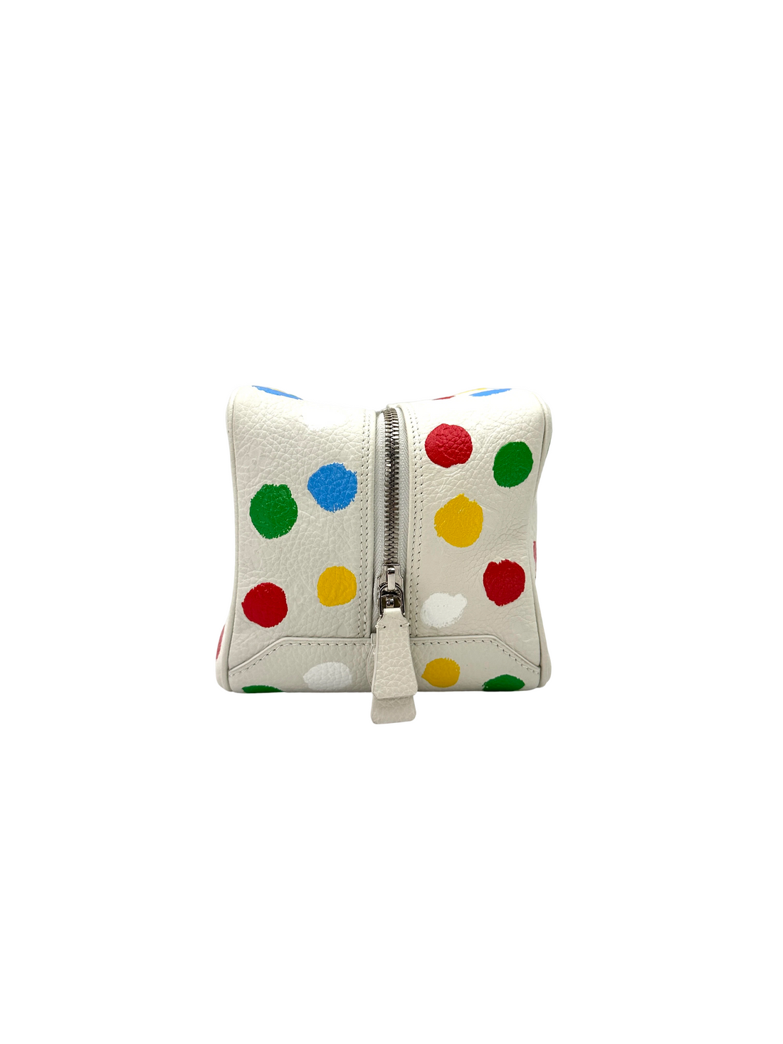 Louis Vuitton x Yayoi Kusama White Monogram Painted Dots Leather Cube Bag LV3346