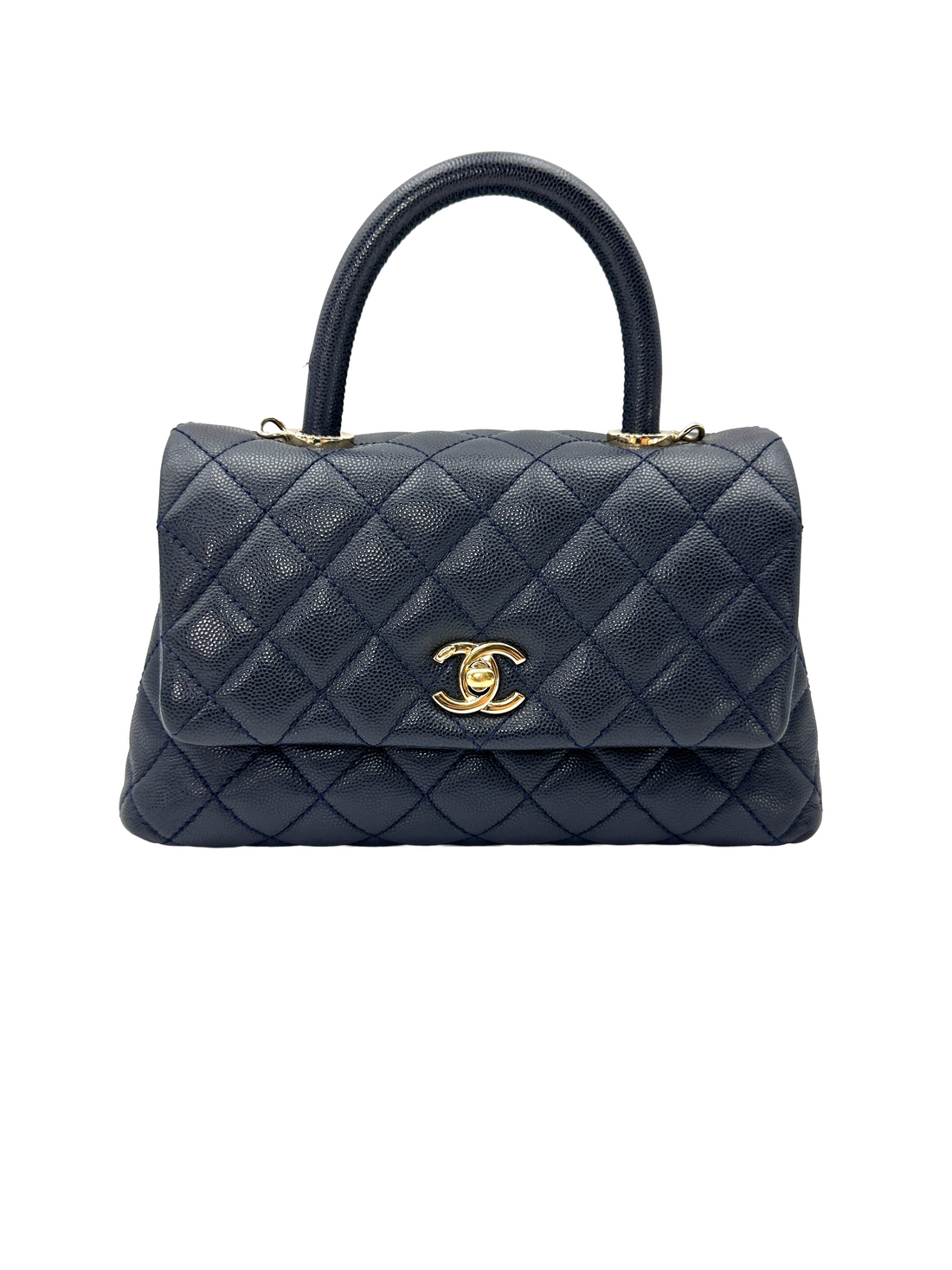 Chanel CoCo Handle Navy Quilted Leather Small Size Shoulder Bag(30***91) CC2581