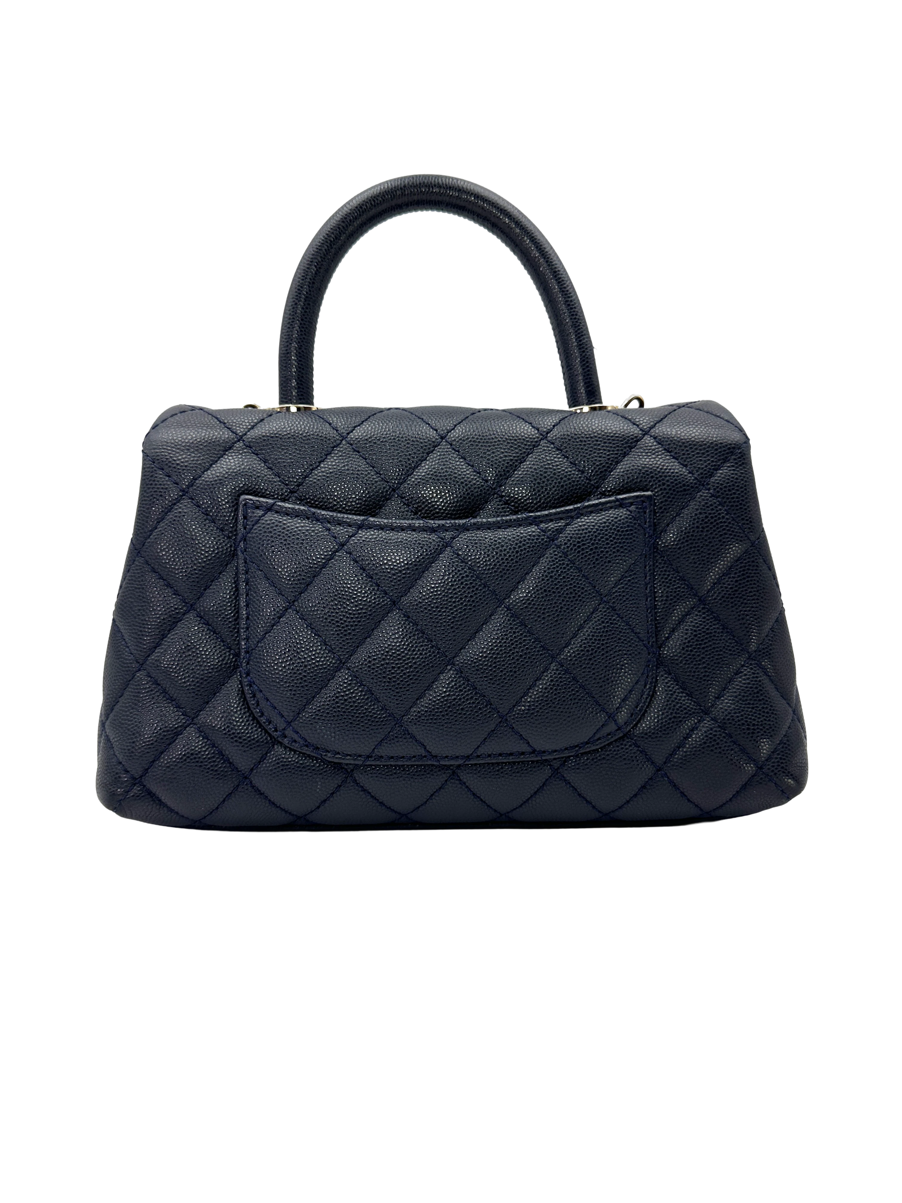 Chanel CoCo Handle Navy Quilted Leather Small Size Shoulder Bag(30***91) CC2581