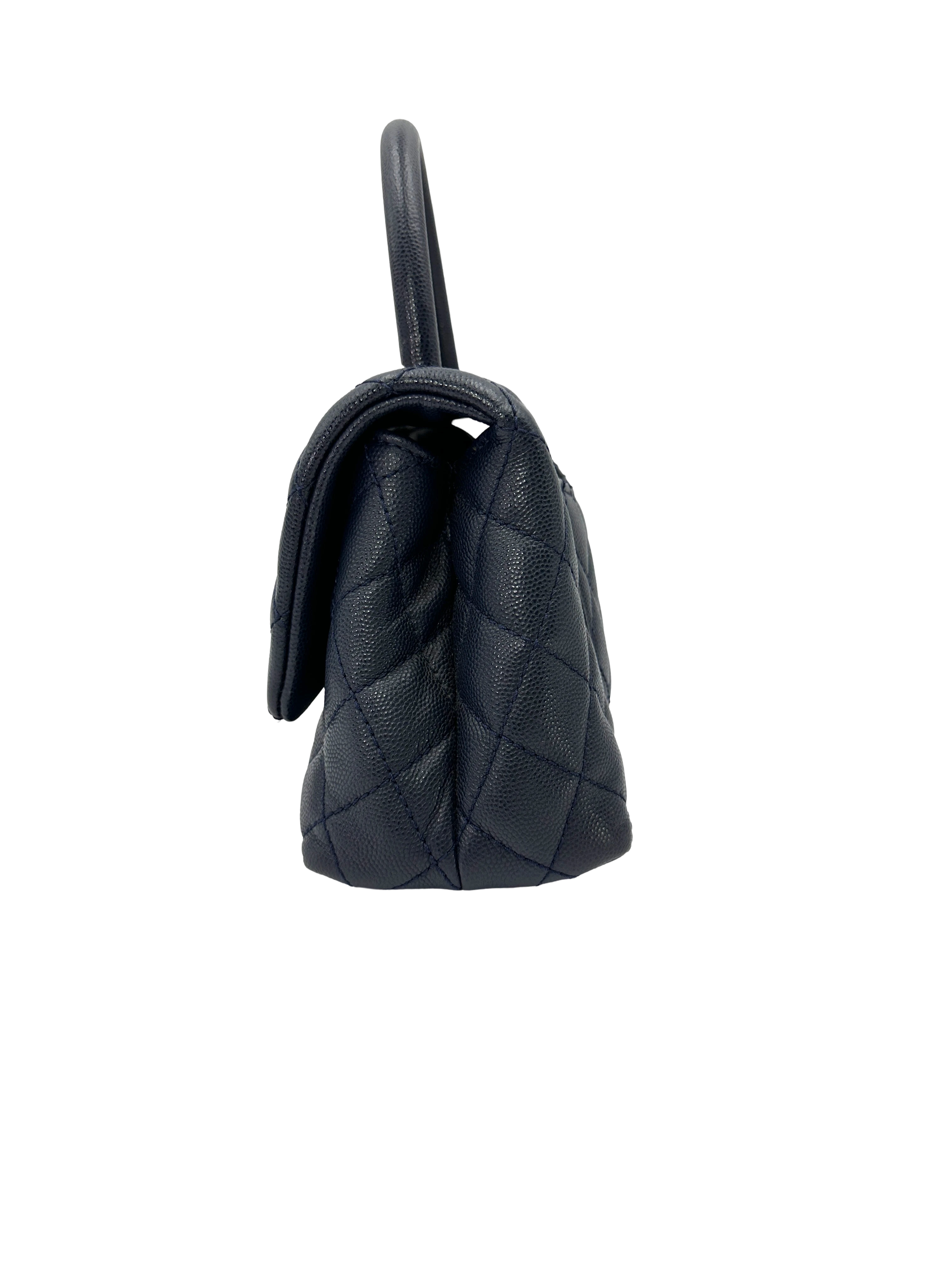 Chanel CoCo Handle Navy Quilted Leather Small Size Shoulder Bag(30***91) CC2581