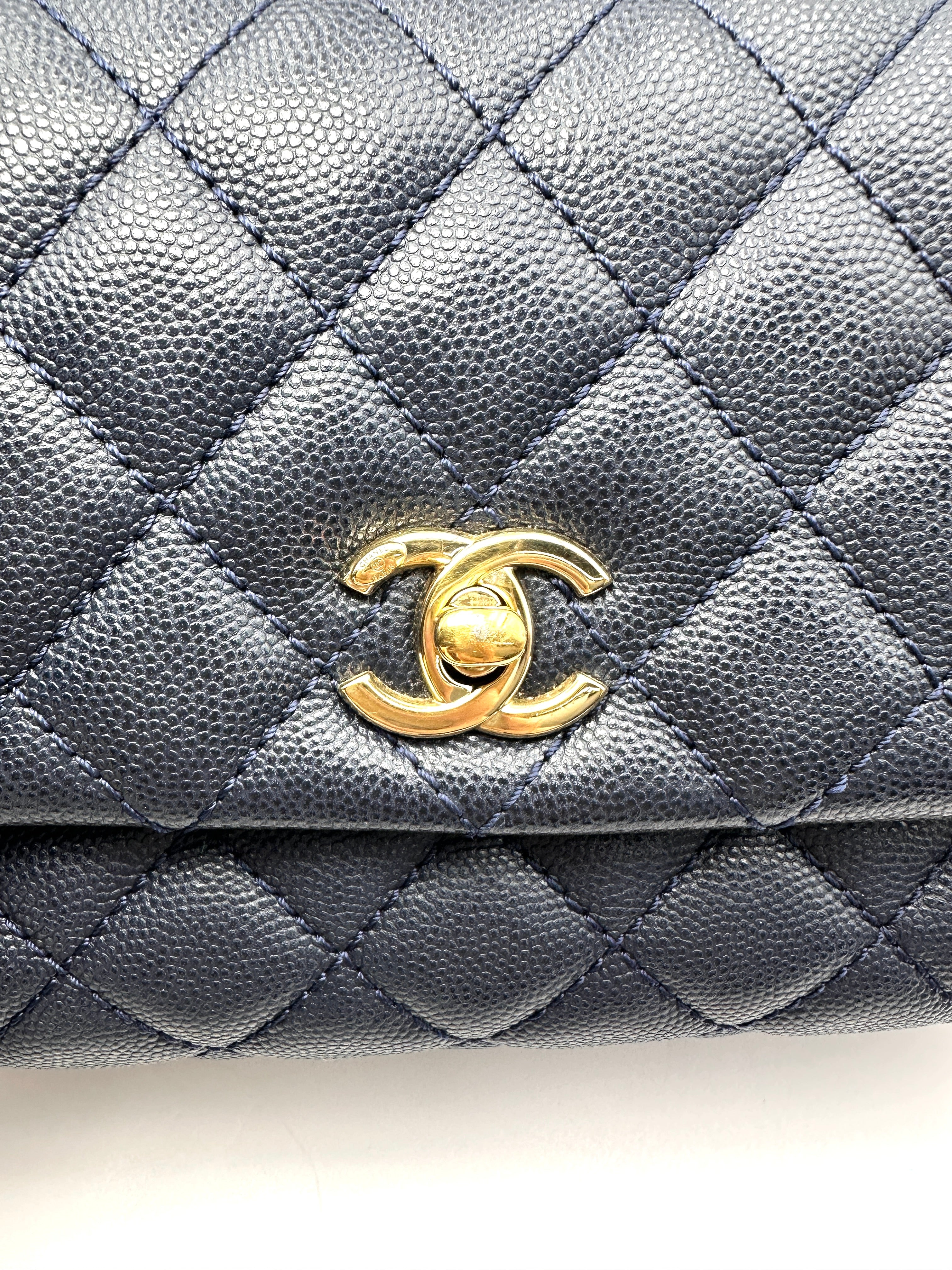 Chanel CoCo Handle Navy Quilted Leather Small Size Shoulder Bag(30***91) CC2581