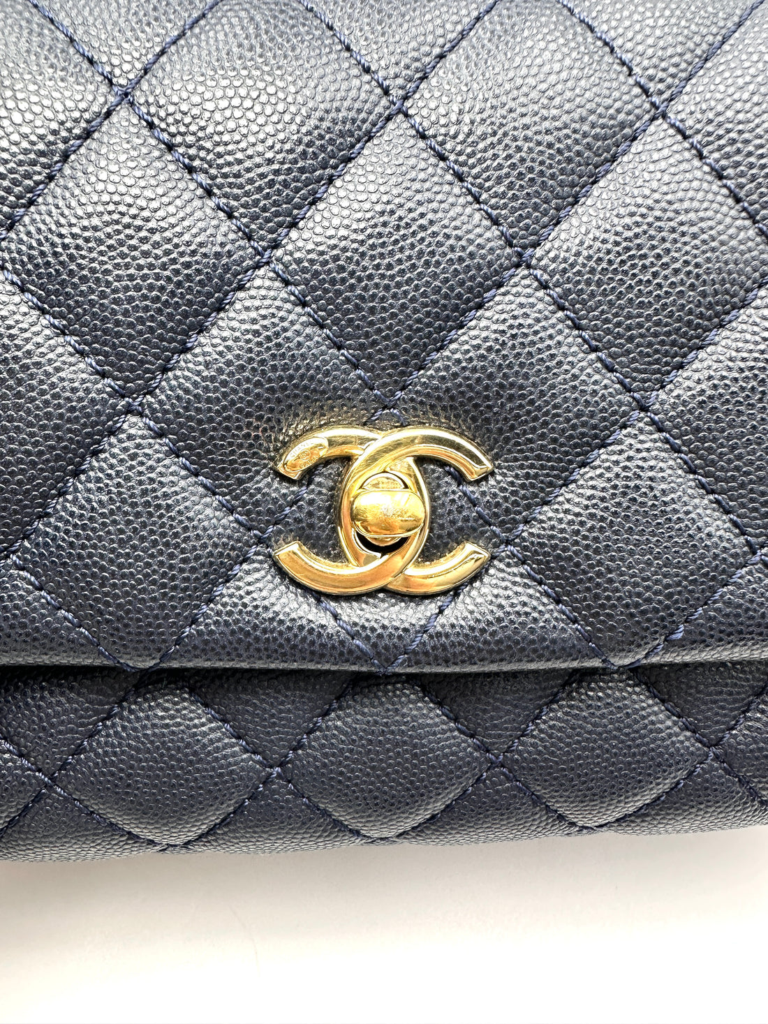 Chanel CoCo Handle Navy Quilted Leather Small Size Shoulder Bag(30***91) CC2581
