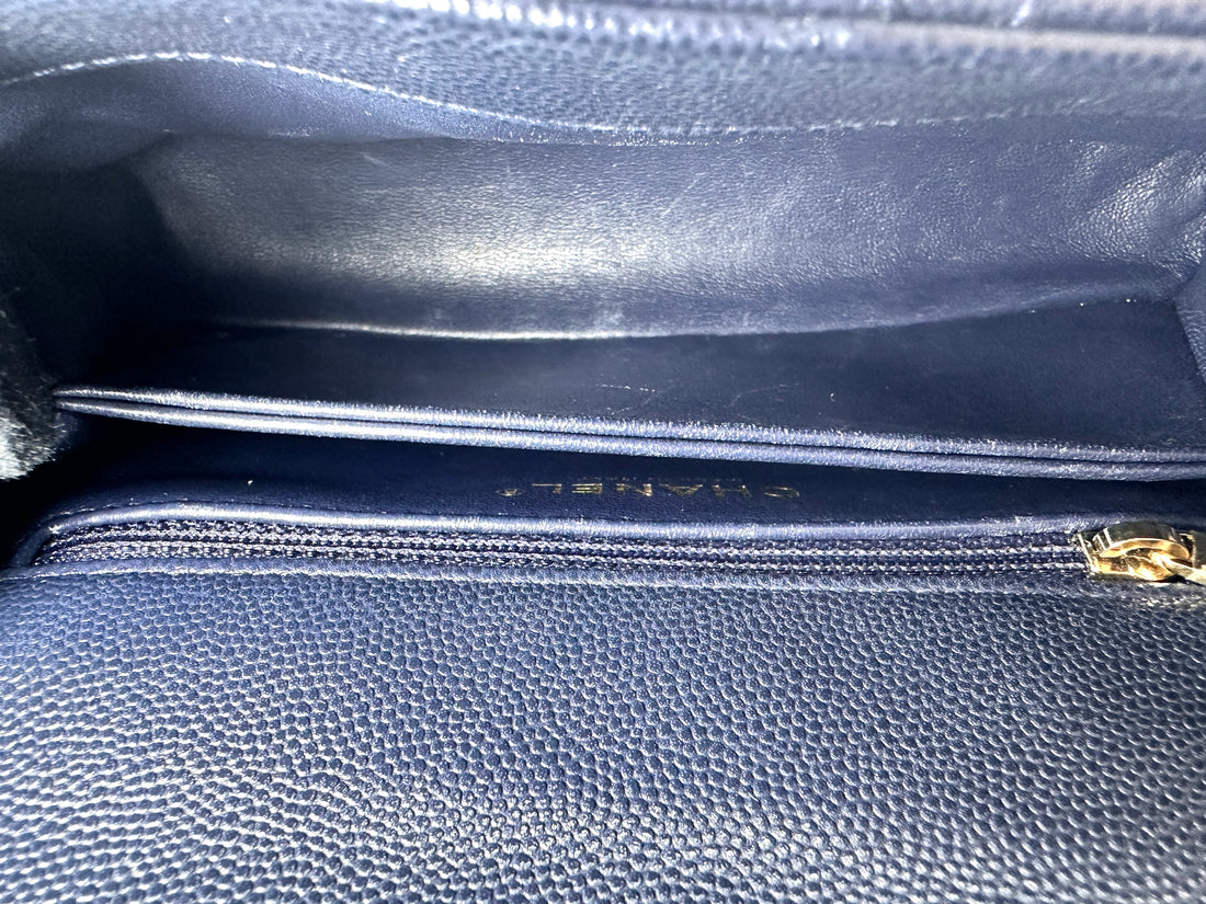 Chanel CoCo Handle Navy Quilted Leather Small Size Shoulder Bag(30***91) CC2581