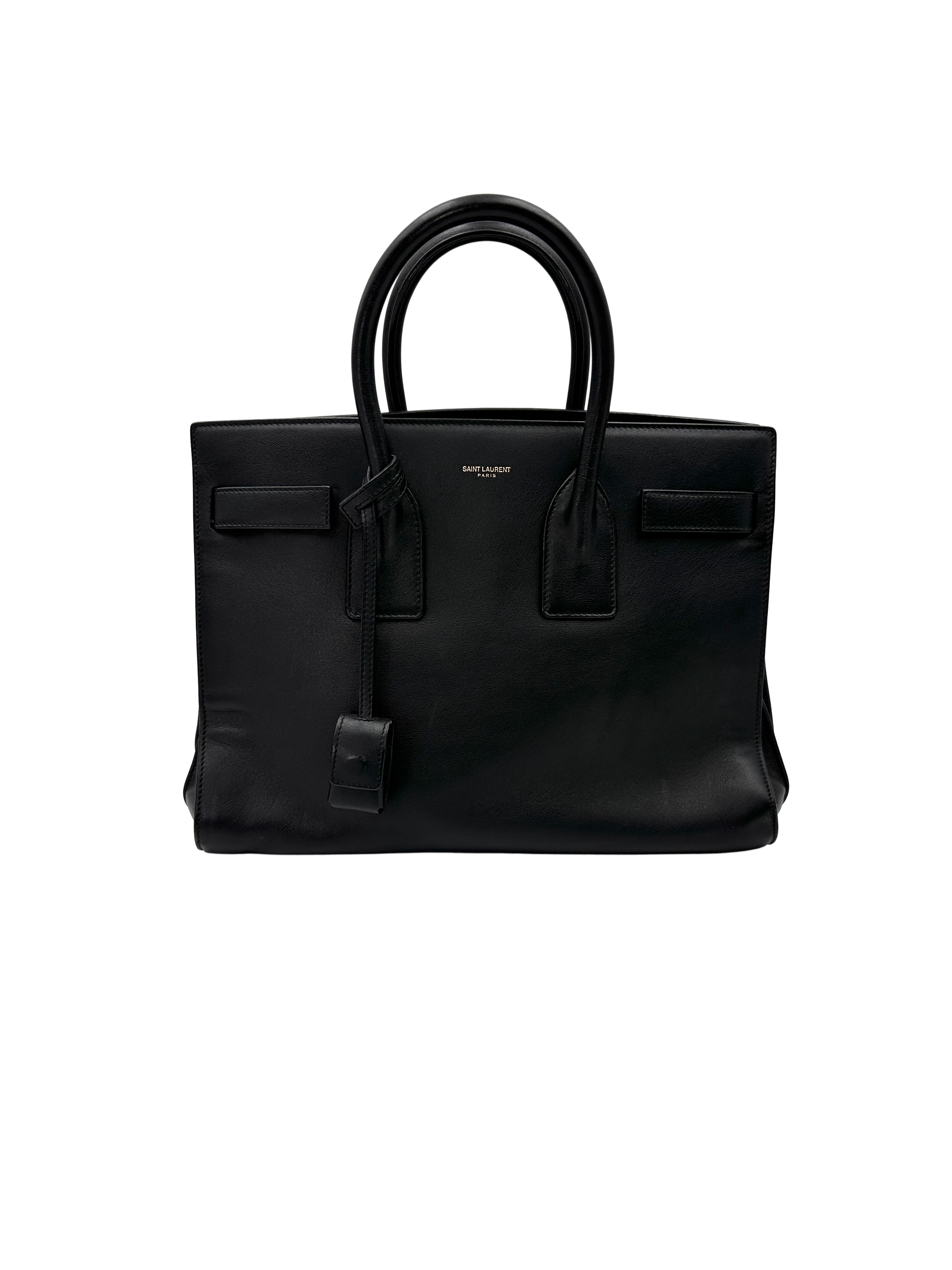 Saint Laurent Sac de Jour Black Leather Handle Bag SL300