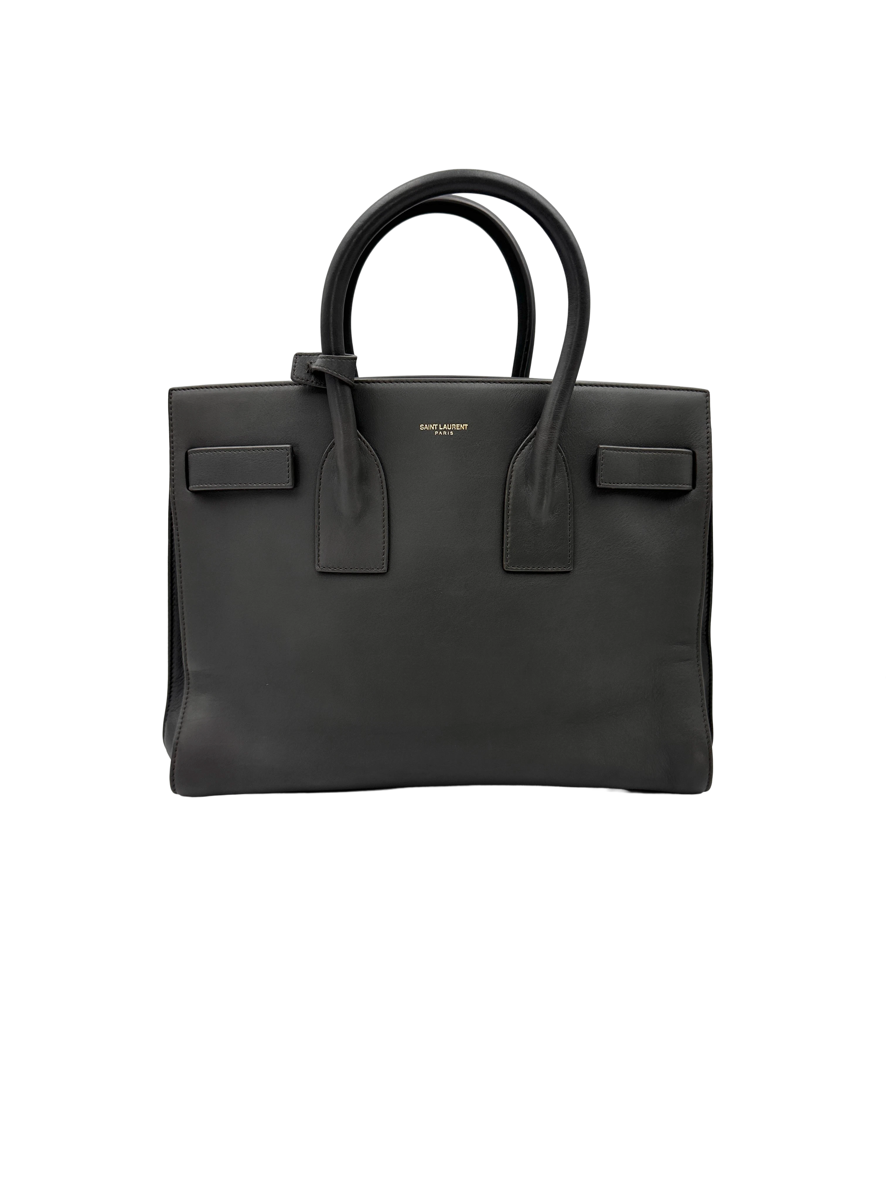 Saint Laurent Sac de Jour Grey Leather Medium Size Handle Bag SL301