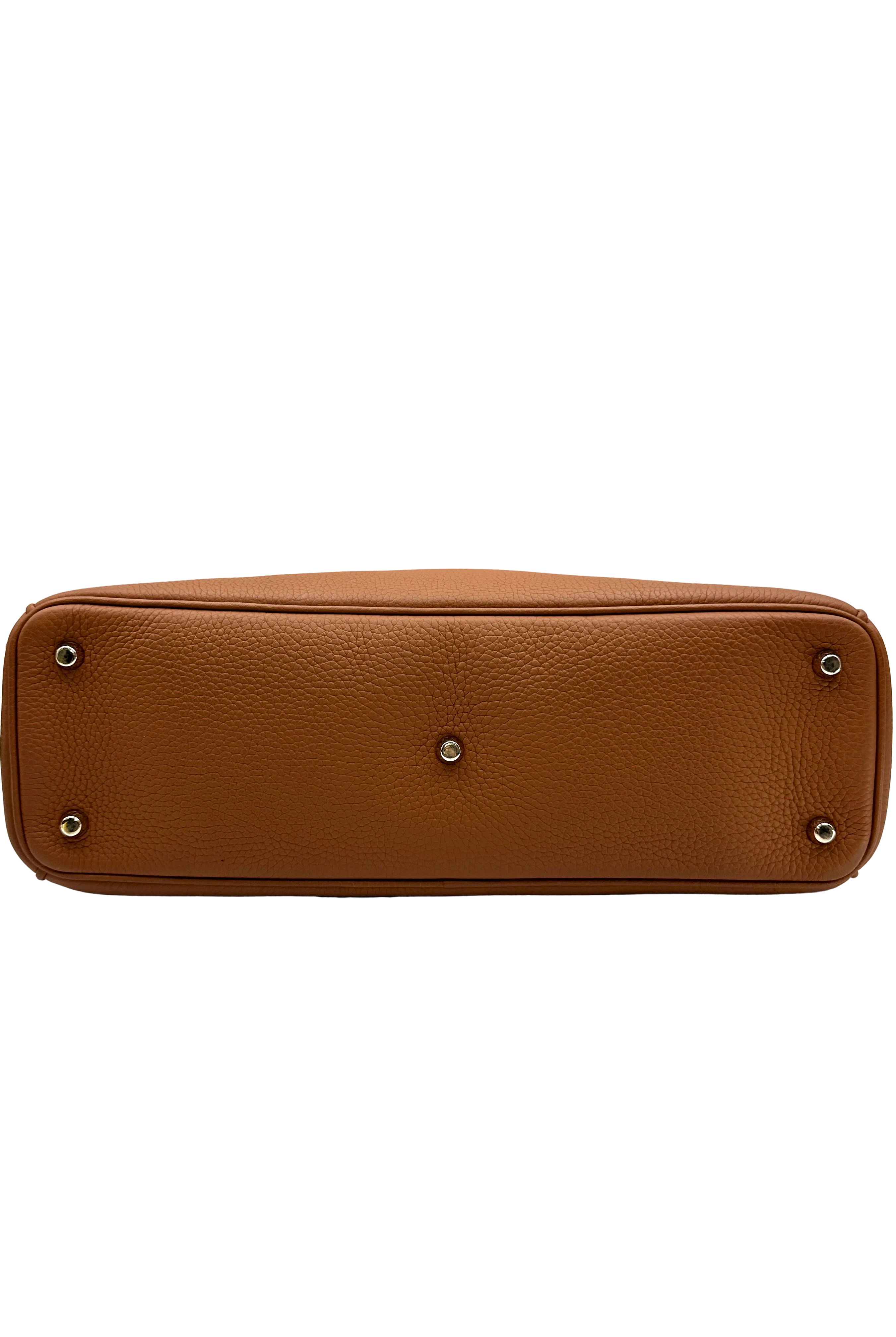 Christian Dior Diorissimo Brown Leather Large Size Handle Bag DR935