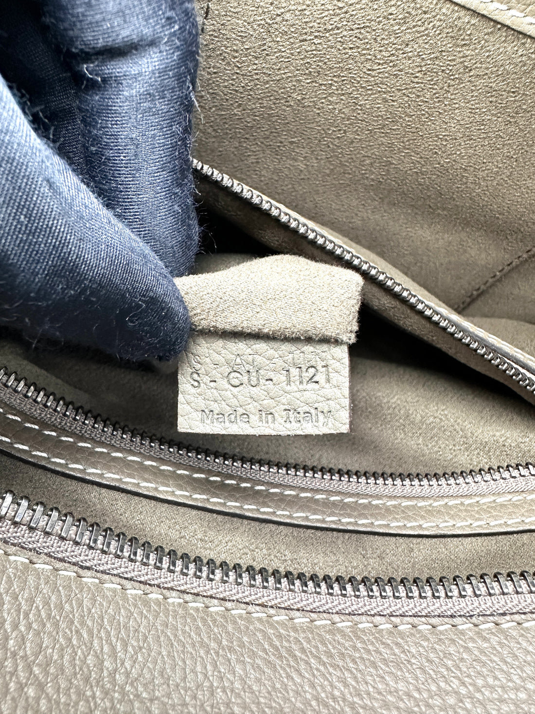Celine Luggage Grey Leather Large Size Handle Bag CE194